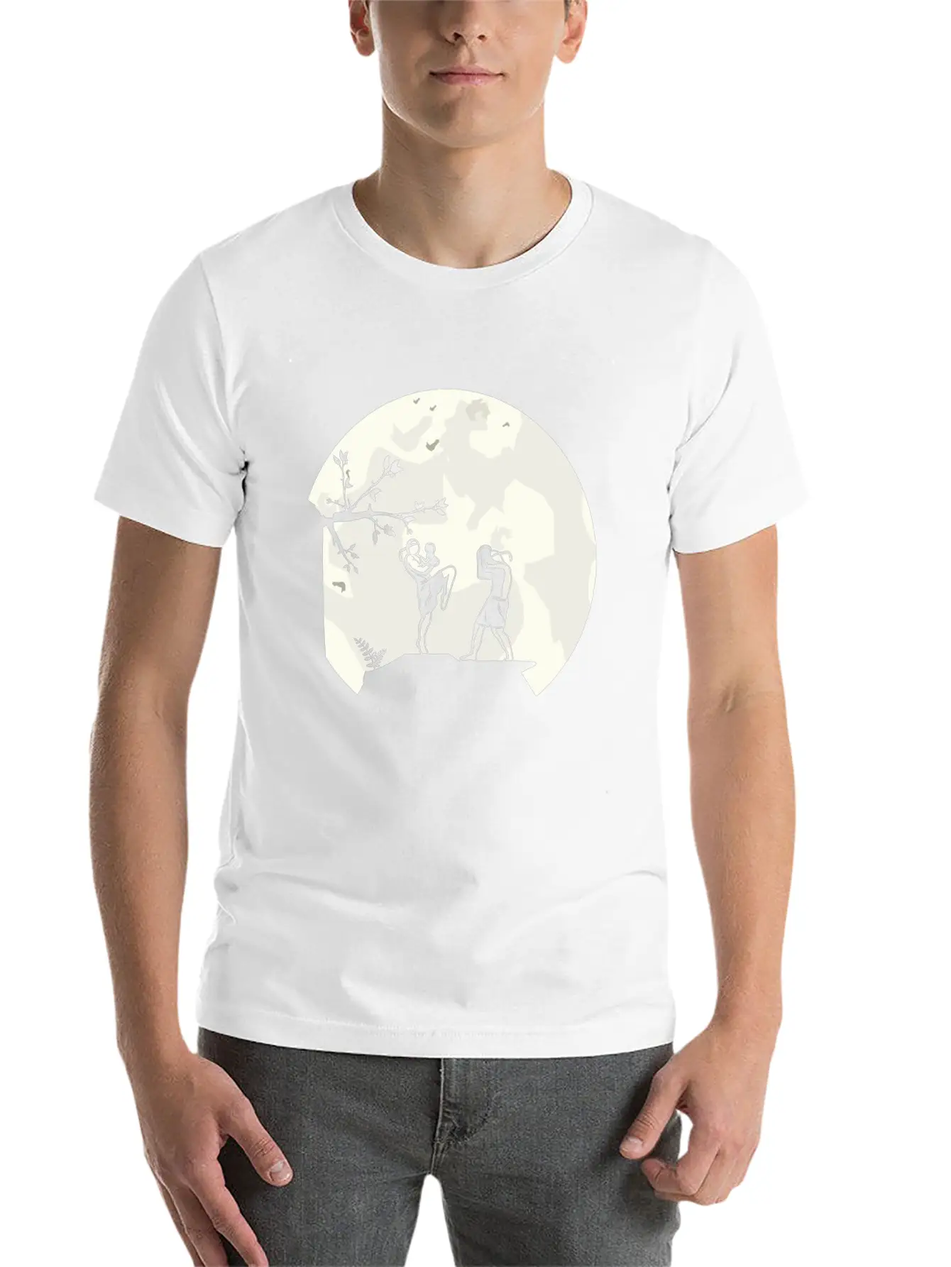 Muay Thai Thaiboxing Fighter Fight Moon For Men Basic Graphic T-Shirt – Daily Comfort In Soft Cotton