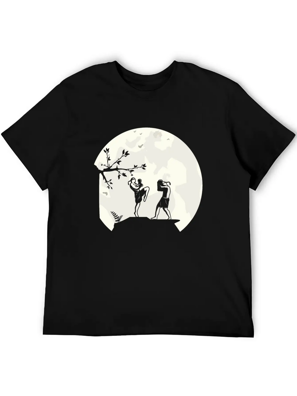 Muay Thai Thaiboxing Fighter Fight Moon For Men Basic Graphic T-Shirt – Daily Comfort In Soft Cotton