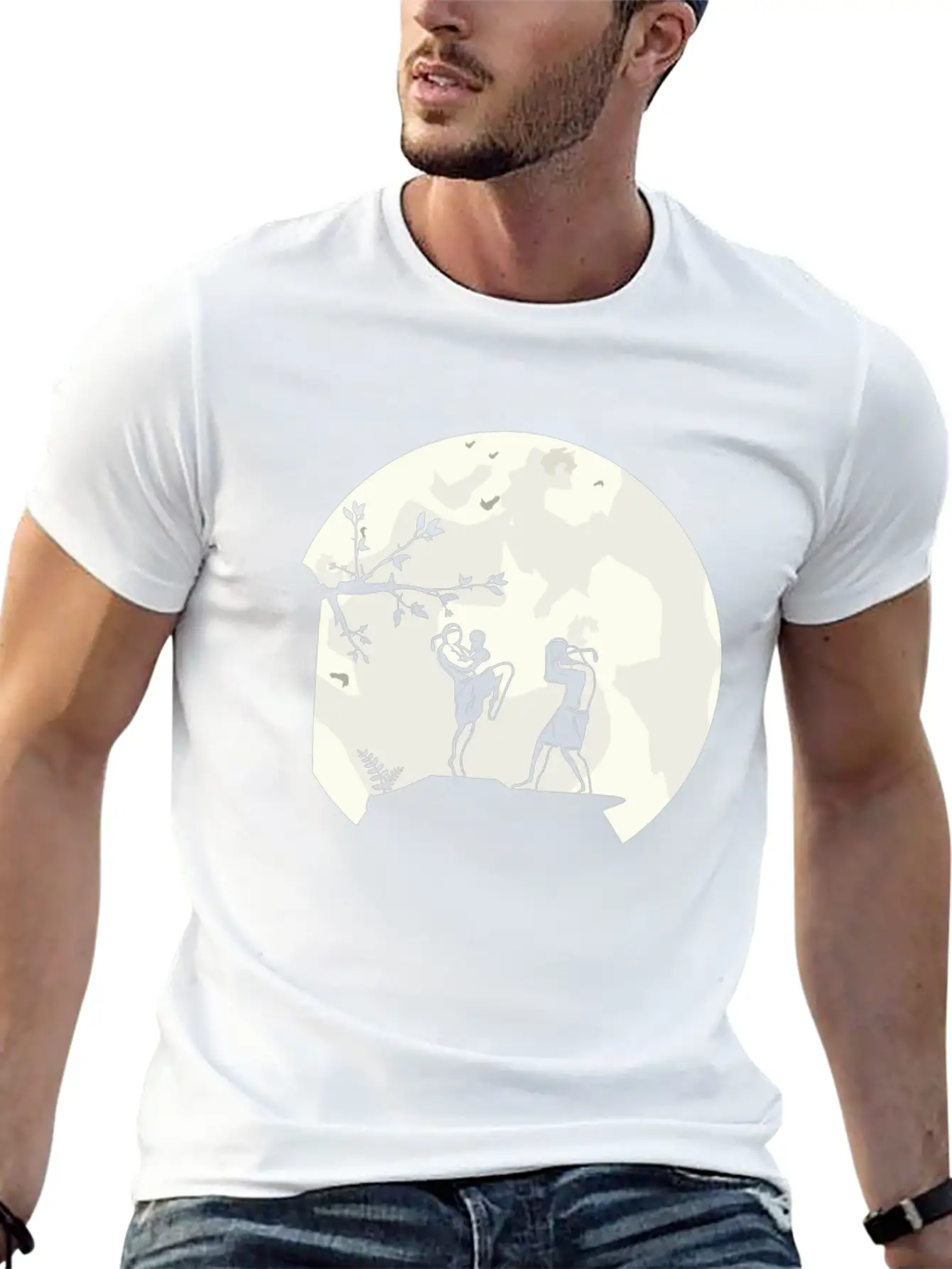 Muay Thai Thaiboxing Fighter Fight Moon For Men Basic Graphic T-Shirt – Daily Comfort In Soft Cotton