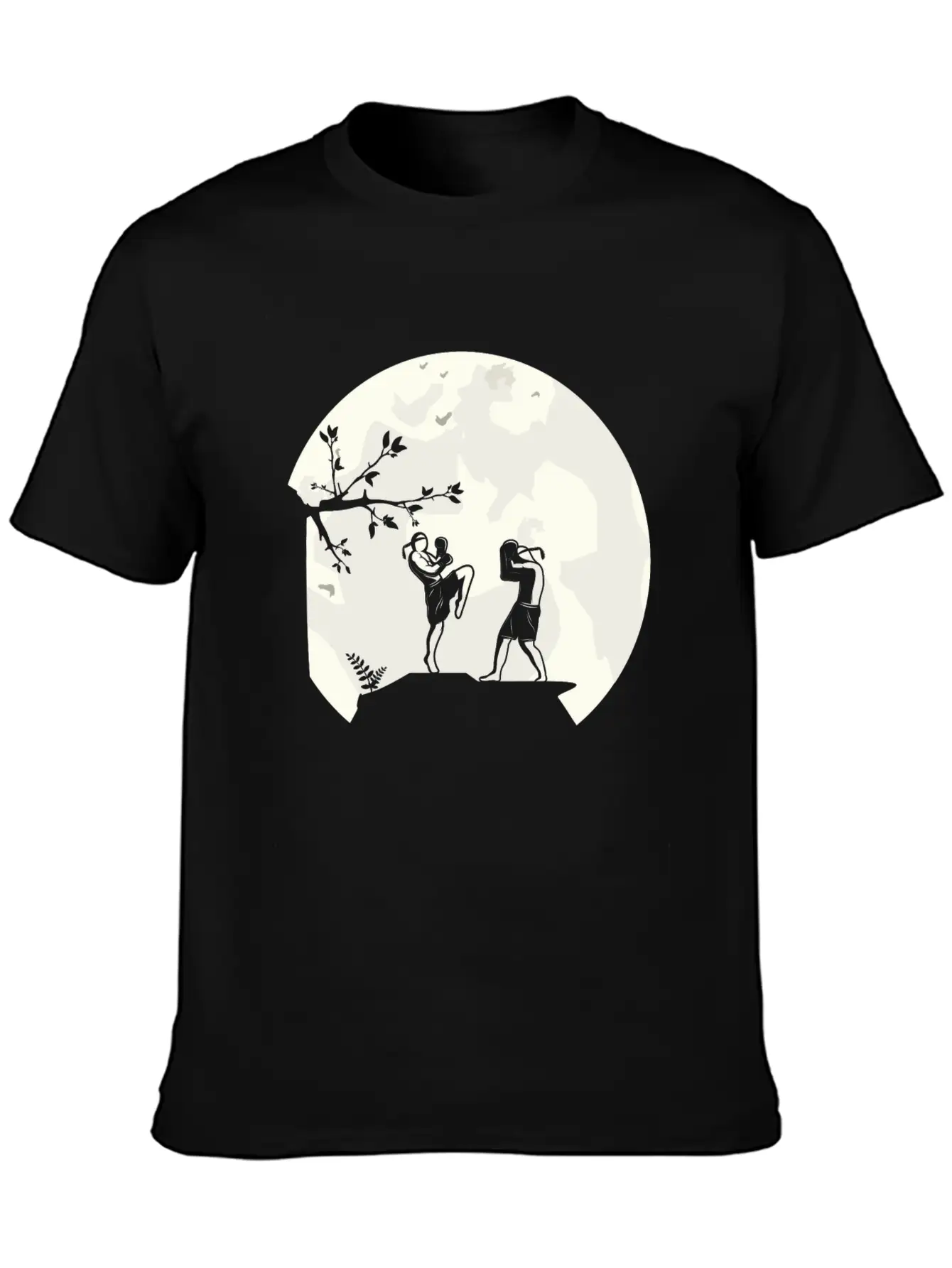 Muay Thai Thaiboxing Fighter Fight Moon For Men Basic Graphic T-Shirt – Daily Comfort In Soft Cotton