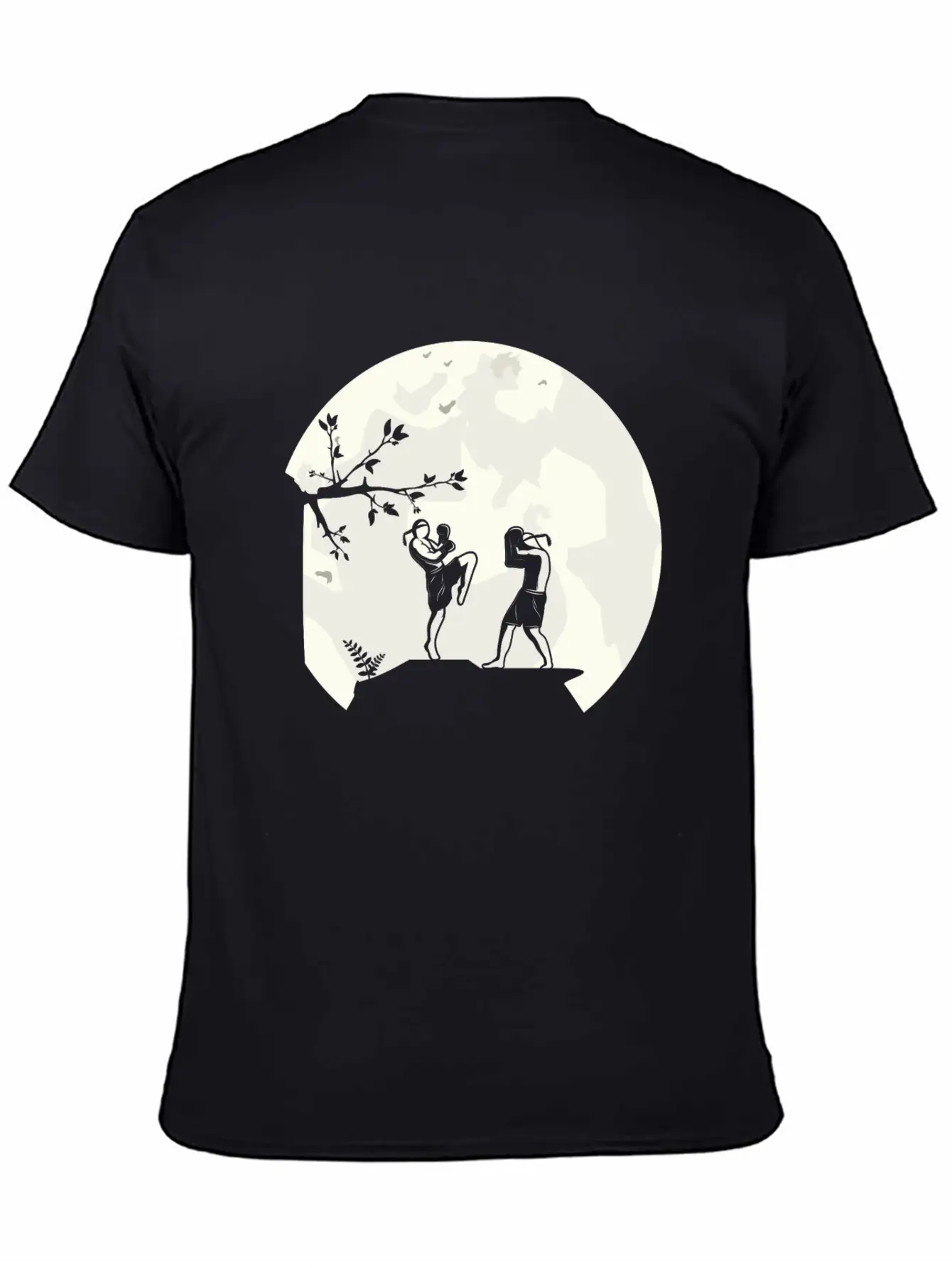 Muay Thai Thaiboxing Fighter Fight Moon For Men Basic Graphic T-Shirt – Daily Comfort In Soft Cotton