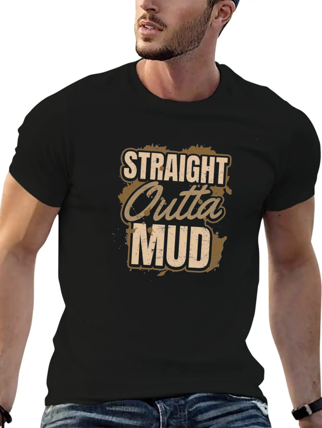Mud Run Straight Outta Mud Gift Breathable Soft Cotton T-Shirt – Timeless Casual Look