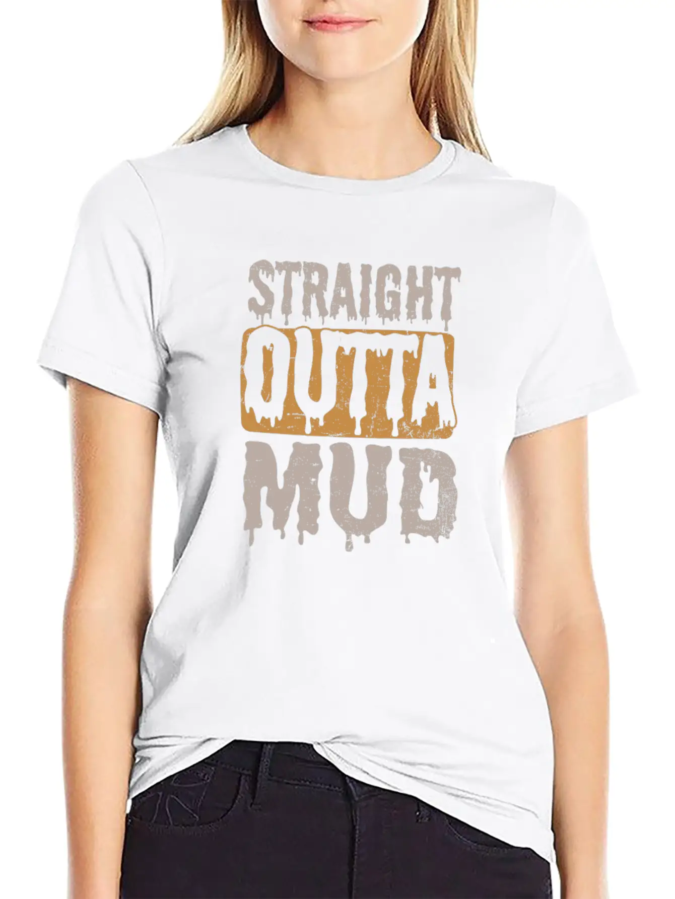 Mud Run Straight Outta Mud Gift Timeless Short Sleeve Tee – Comfy And Minimalist Design