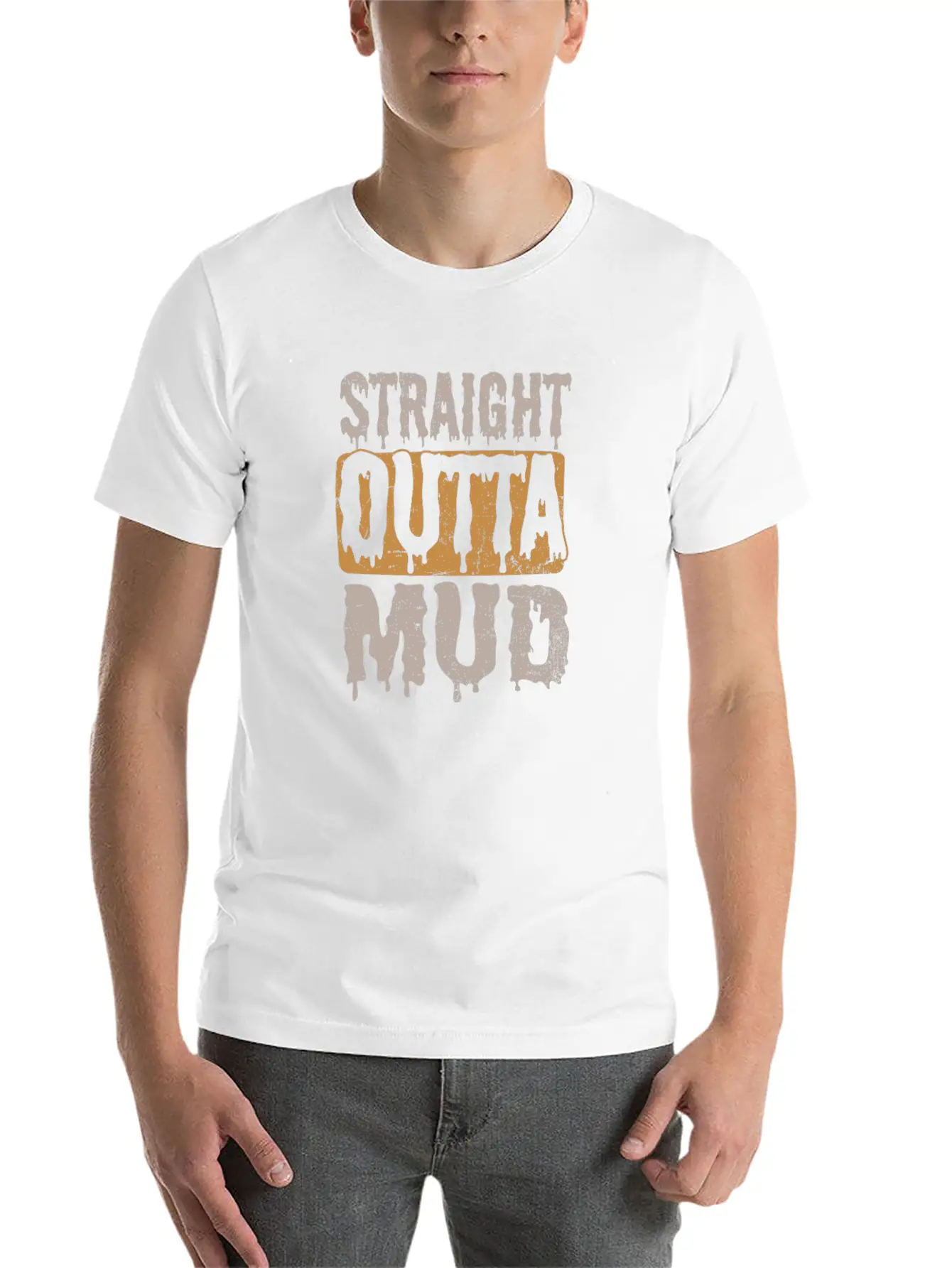 Mud Run Straight Outta Mud Gift Timeless Short Sleeve Tee – Comfy And Minimalist Design