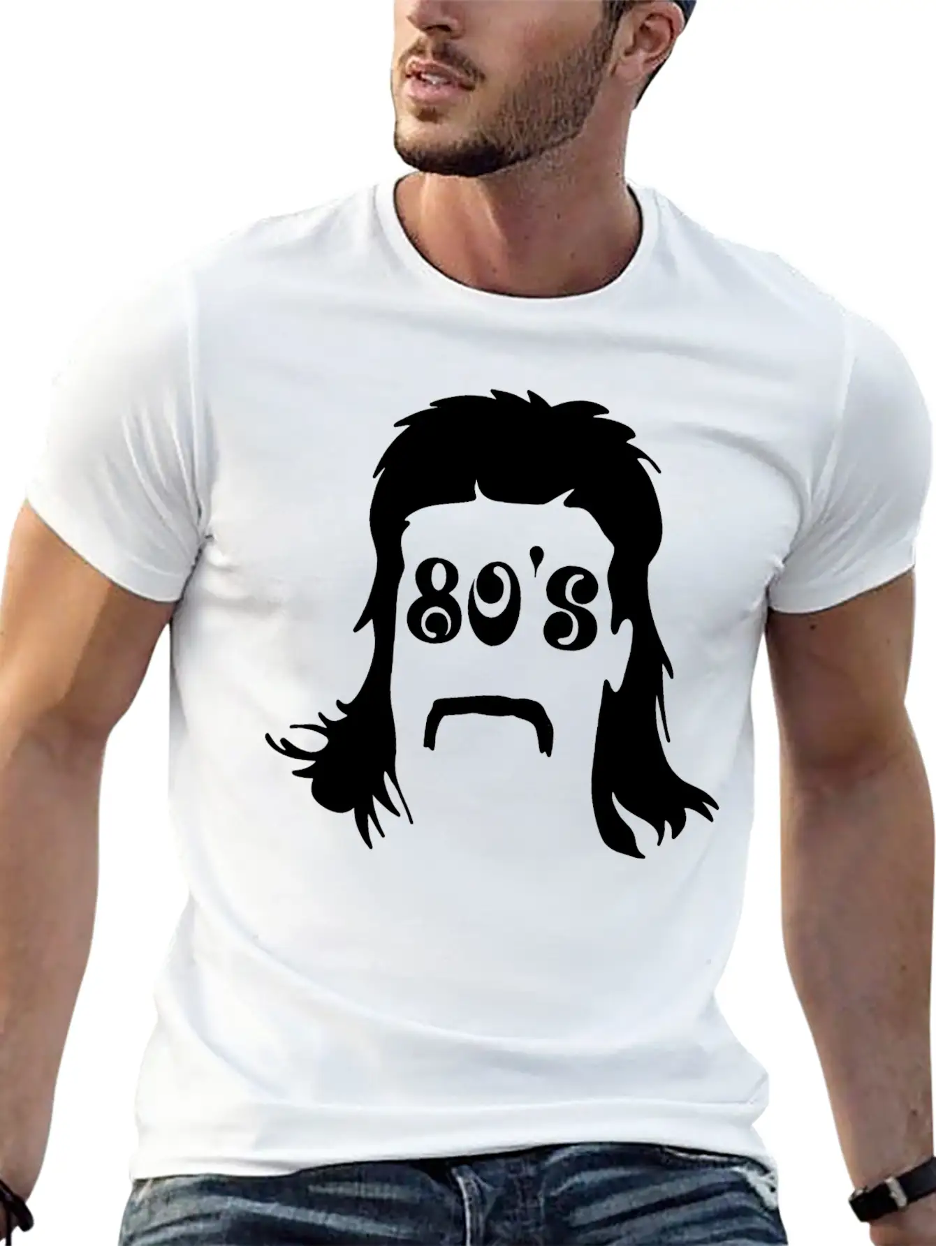 Mullet & 80's Writing Classic Cotton Tee – Unisex Comfort For Any Season