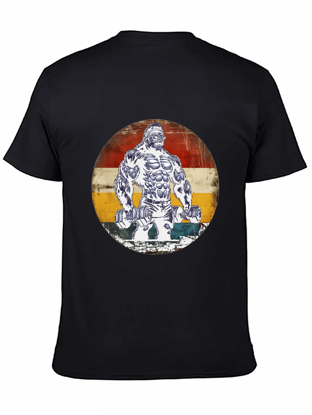Muscular Gorilla Bodybuilder Gym Workout Sunset Stylish Everyday T-Shirt – Unisex Basic Cotton Tee