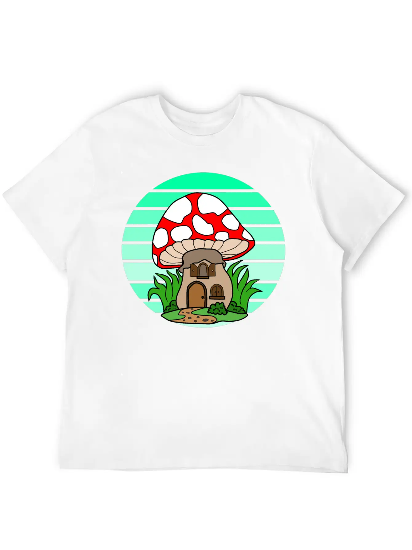 Mushroom House Sunset Stylish Everyday T-Shirt – Unisex Basic Cotton Tee