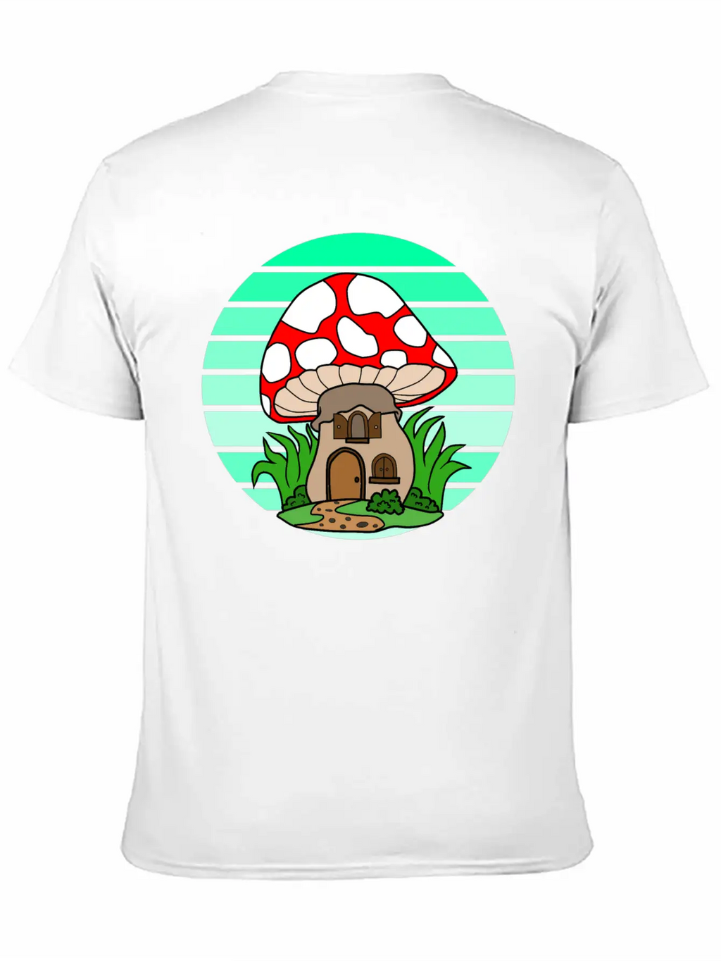 Mushroom House Sunset Stylish Everyday T-Shirt – Unisex Basic Cotton Tee