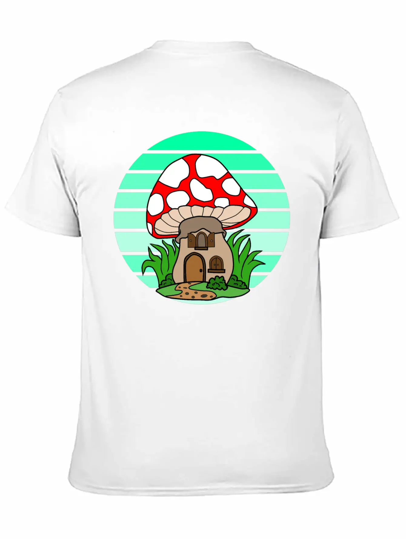 Mushroom House Sunset Stylish Everyday T-Shirt – Unisex Basic Cotton Tee