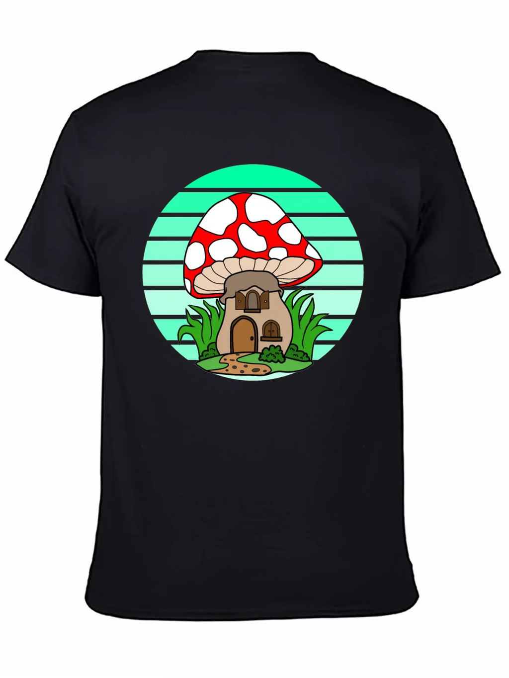 Mushroom House Sunset Stylish Everyday T-Shirt – Unisex Basic Cotton Tee