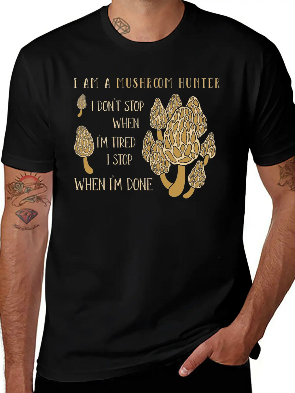 Mushroom Hunting Morel Mushroom Timeless Short Sleeve Tee – Comfy And Minimalist Design