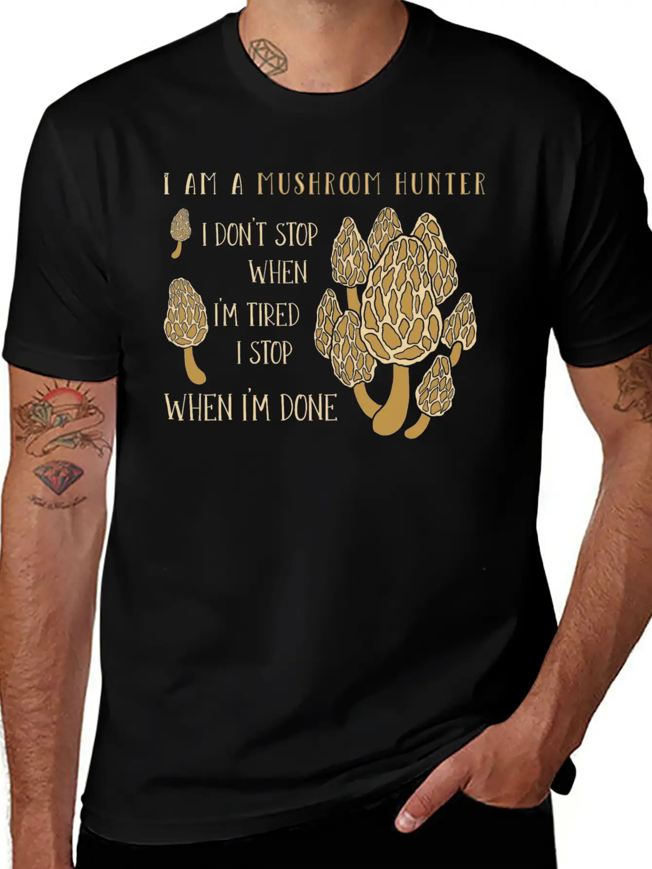 Mushroom Hunting Morel Mushroom Timeless Short Sleeve Tee – Comfy And Minimalist Design