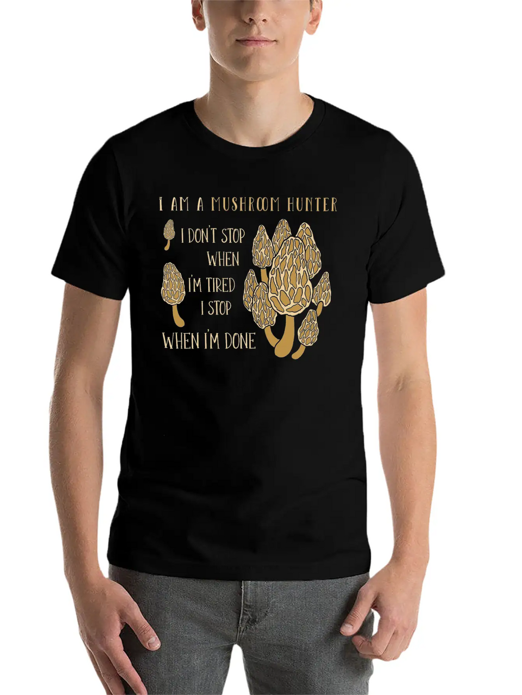 Mushroom Hunting Morel Mushroom Timeless Short Sleeve Tee – Comfy And Minimalist Design
