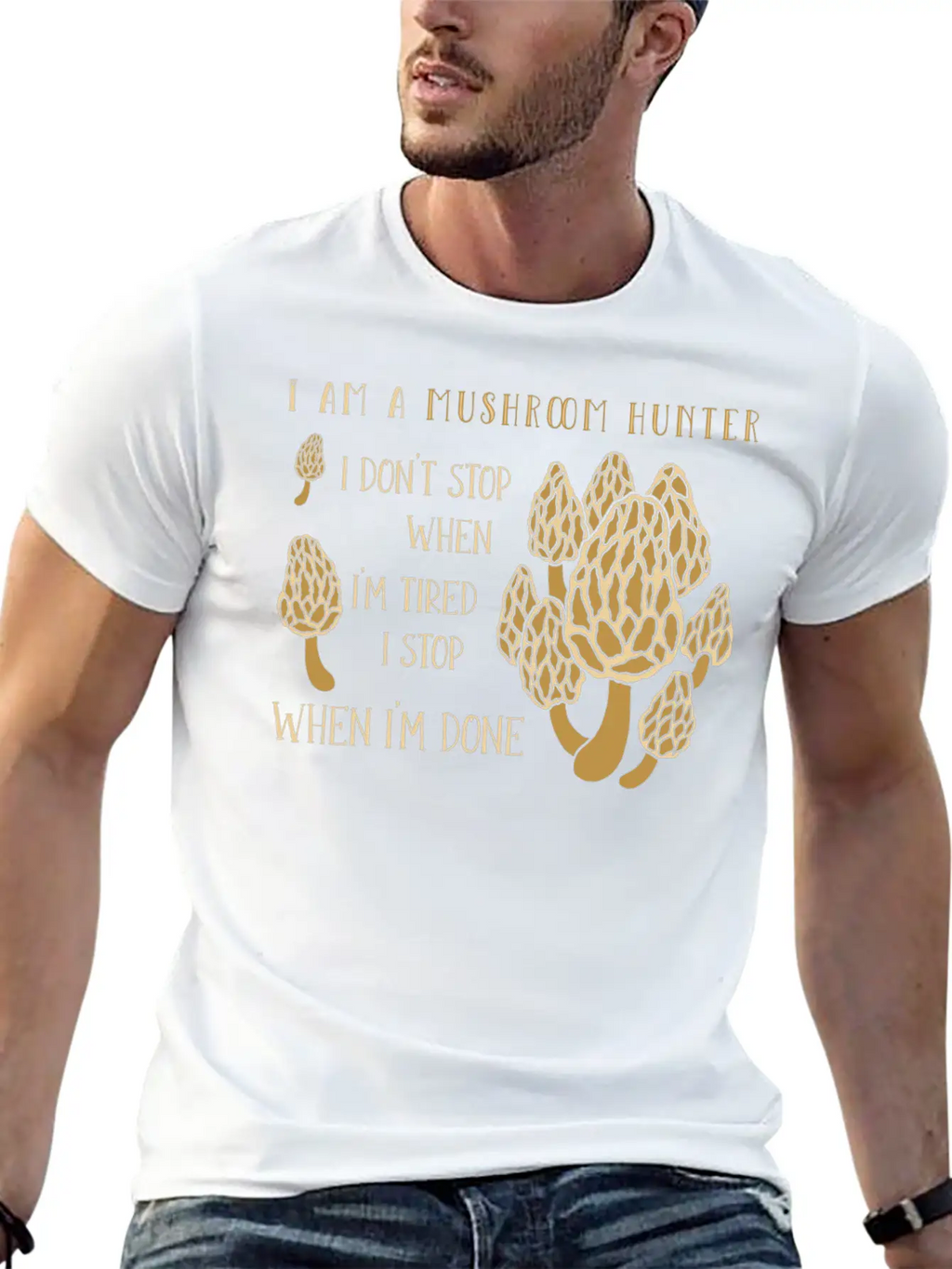 Mushroom Hunting Morel Mushroom Timeless Short Sleeve Tee – Comfy And Minimalist Design