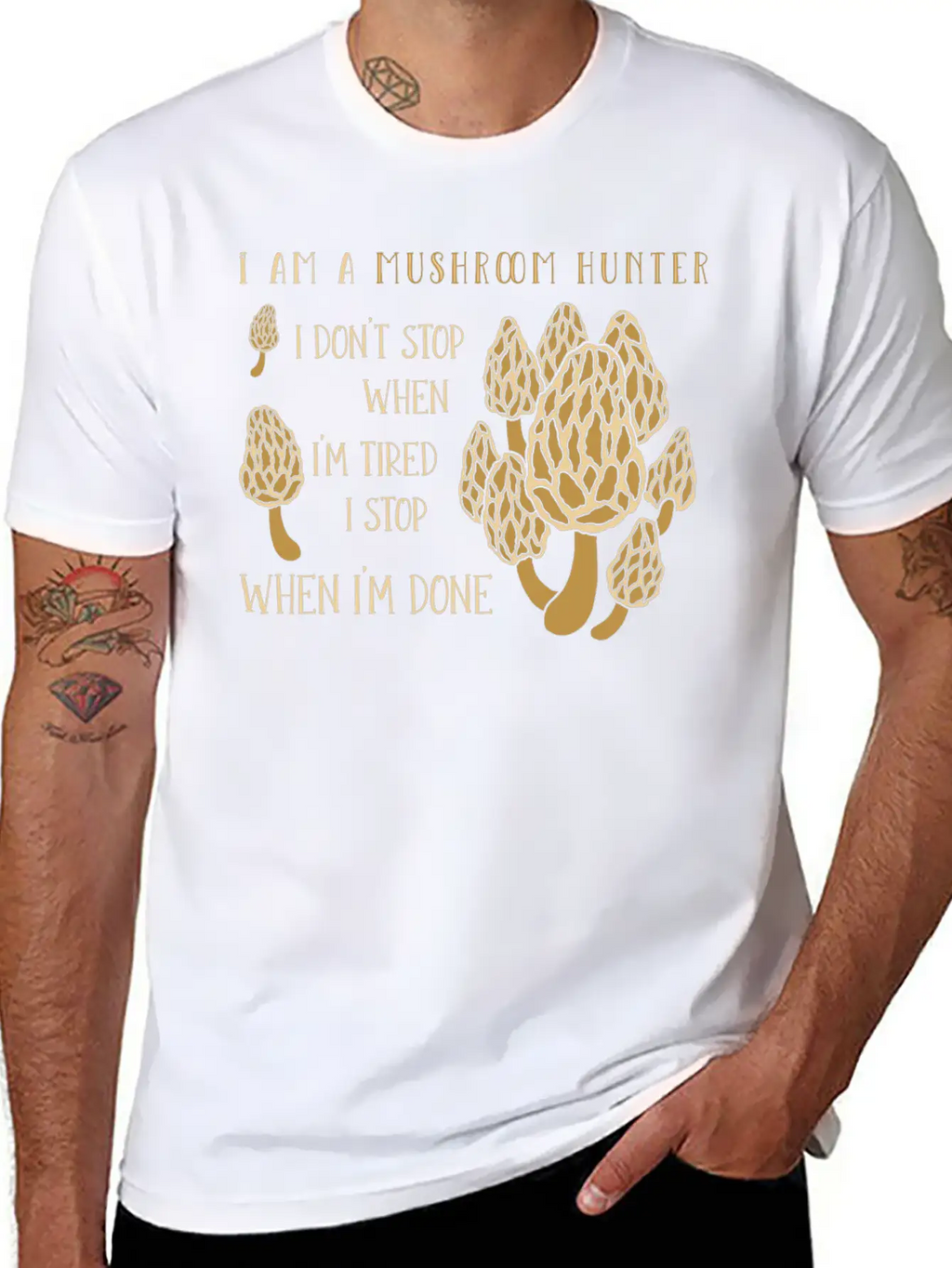 Mushroom Hunting Morel Mushroom Timeless Short Sleeve Tee – Comfy And Minimalist Design