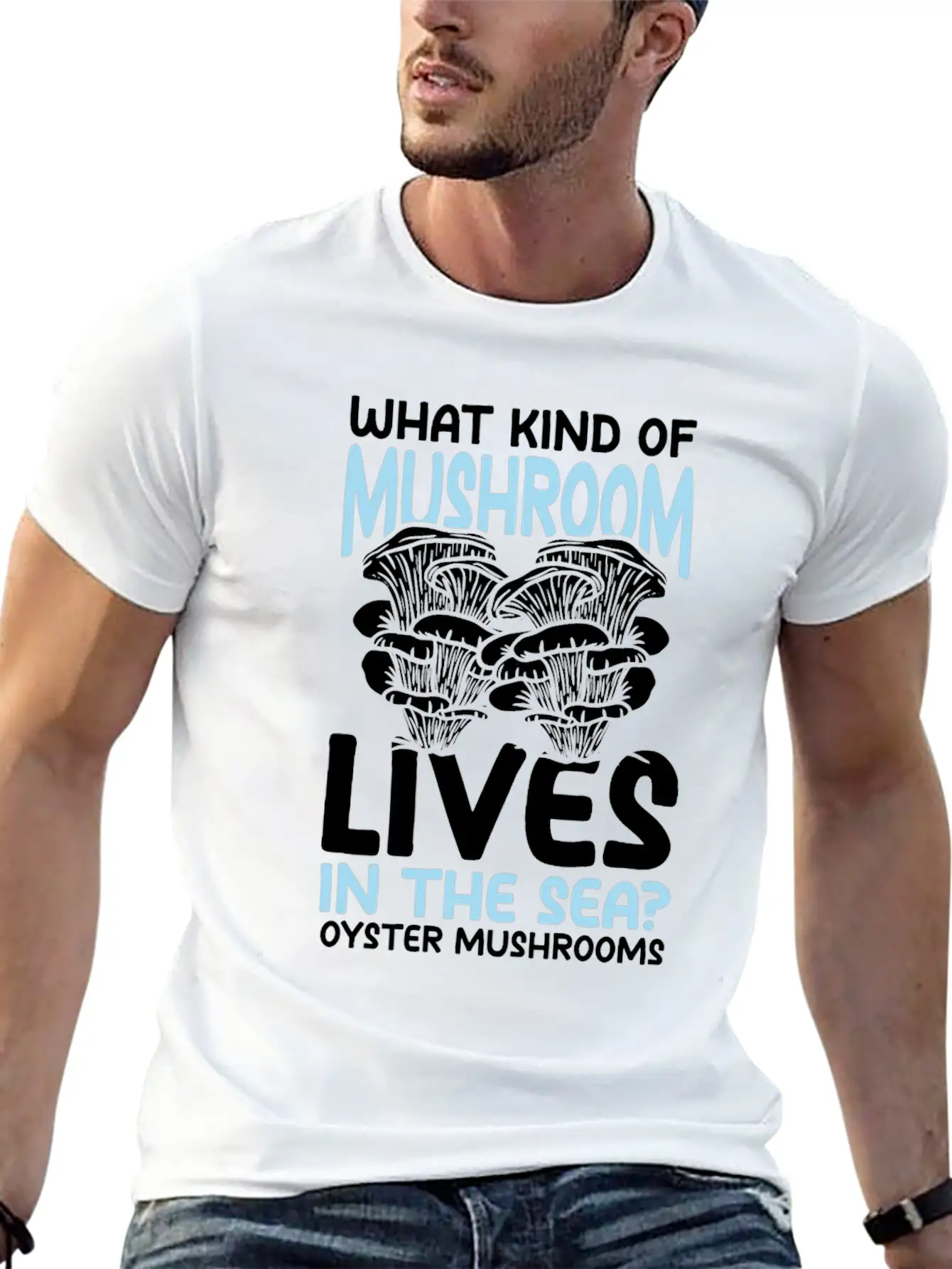 Mushroom Lives In The Sea Oyster Mushrooms Classic Cotton Tee – Unisex Comfort For Any Season