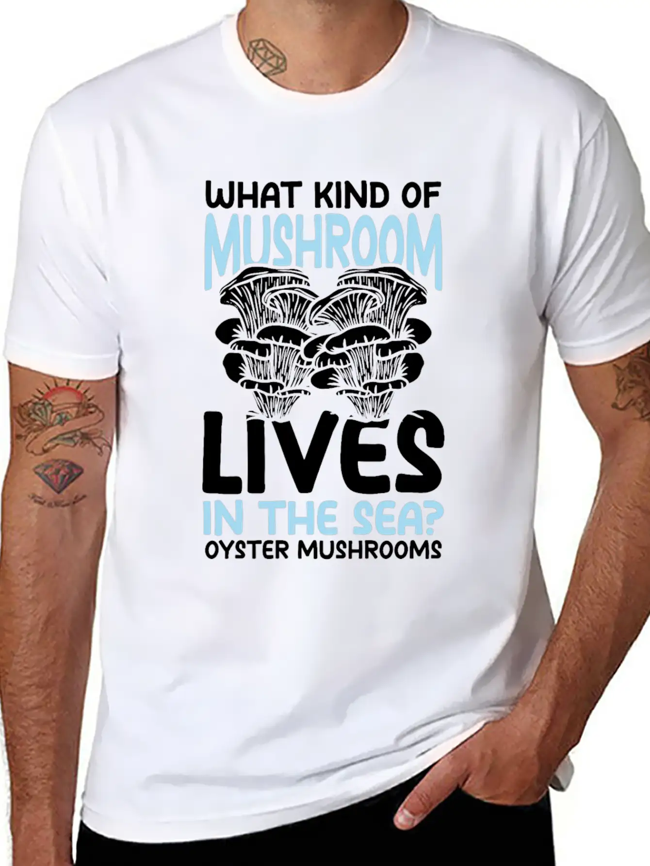 Mushroom Lives In The Sea Oyster Mushrooms Classic Cotton Tee – Unisex Comfort For Any Season