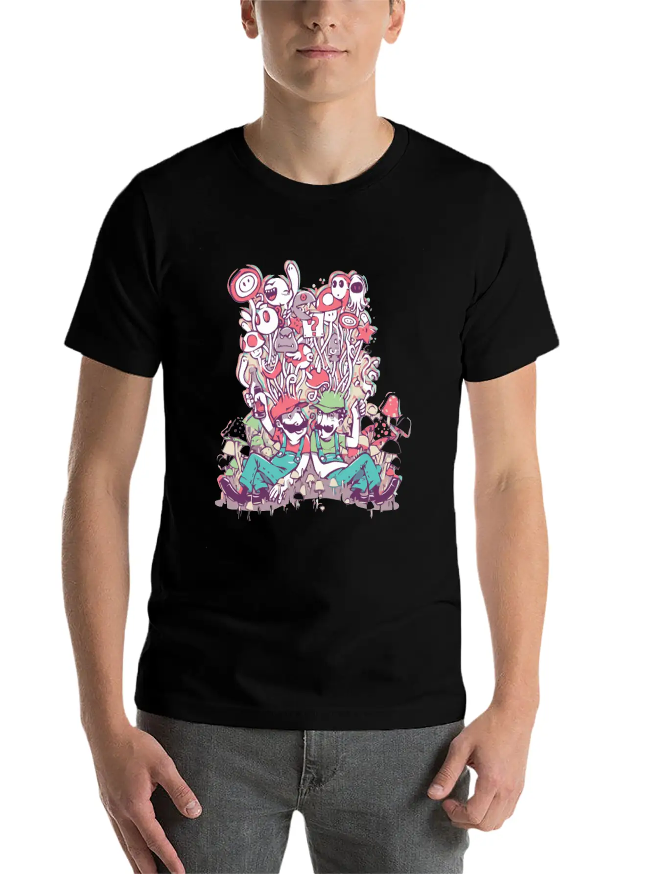 Mushroom Party Stylish Everyday T-Shirt – Unisex Basic Cotton Tee