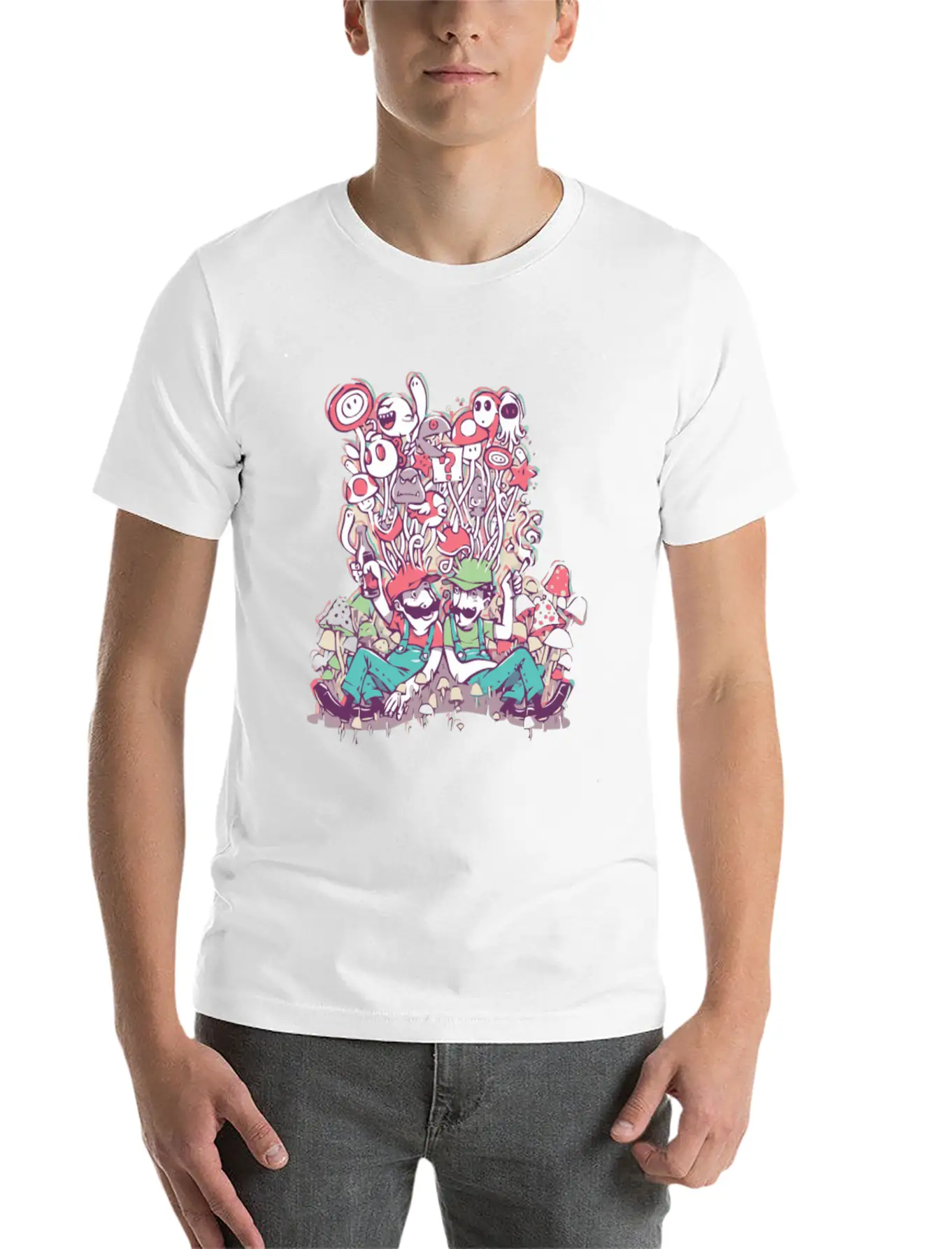 Mushroom Party Stylish Everyday T-Shirt – Unisex Basic Cotton Tee