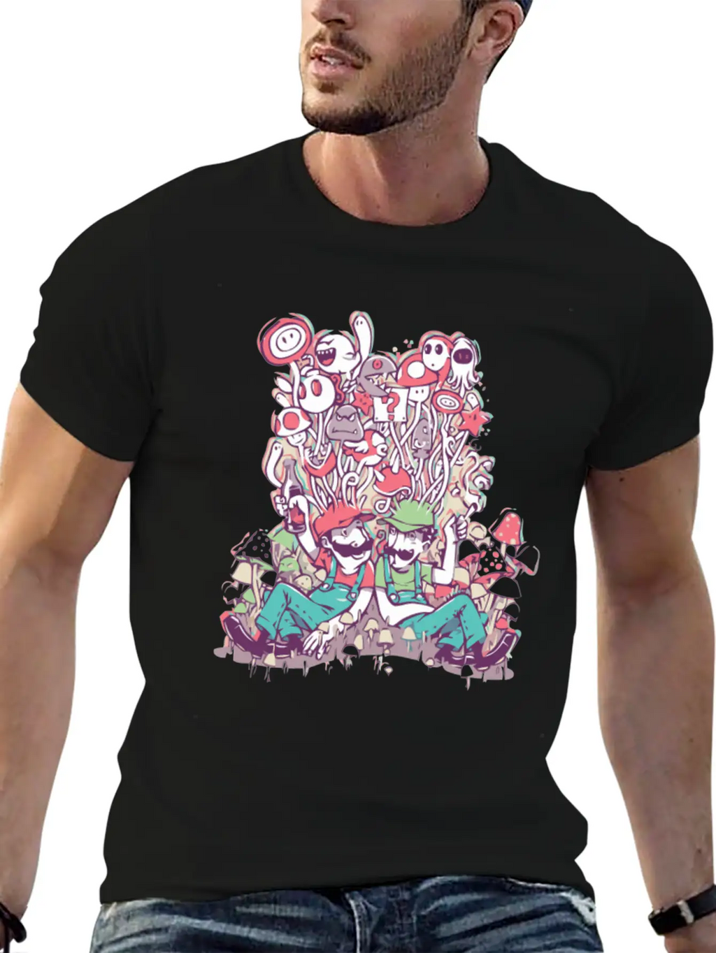 Mushroom Party Stylish Everyday T-Shirt – Unisex Basic Cotton Tee