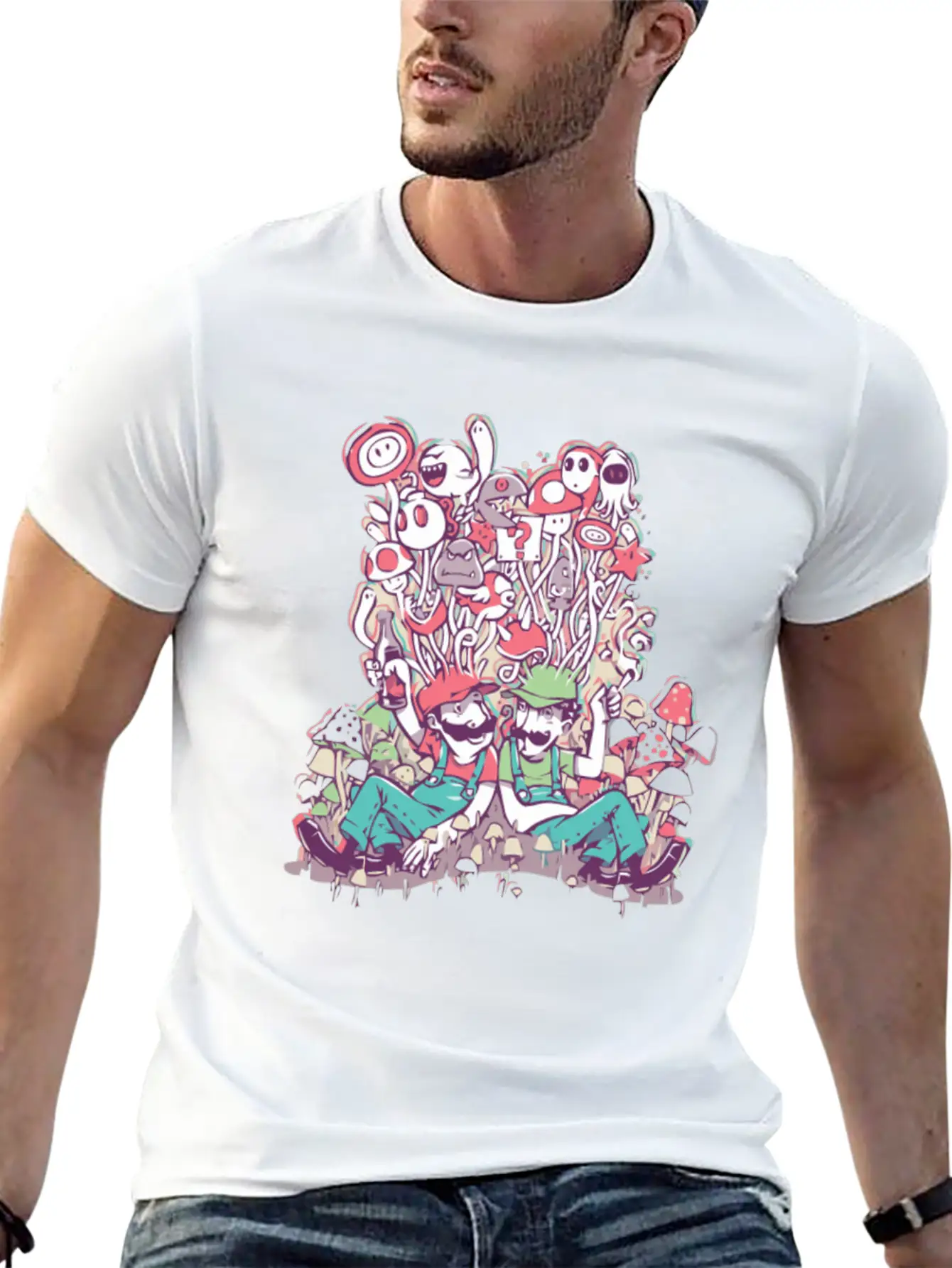 Mushroom Party Stylish Everyday T-Shirt – Unisex Basic Cotton Tee