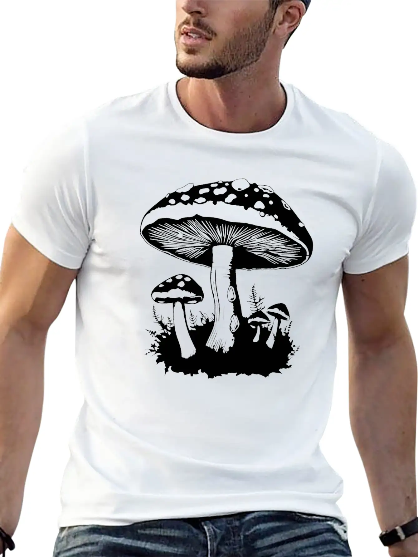 Mushroom Picker Fungi Forest Basic Graphic T-Shirt – Daily Comfort In Soft Cotton