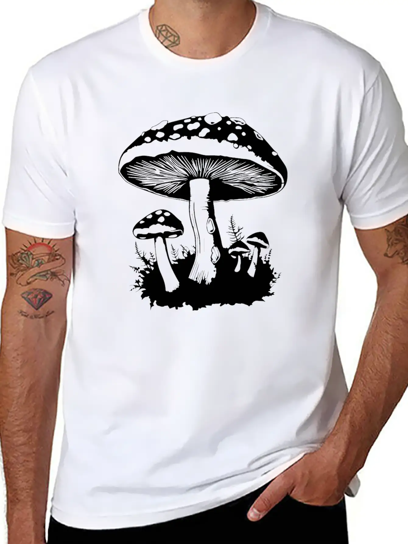 Mushroom Picker Fungi Forest Basic Graphic T-Shirt – Daily Comfort In Soft Cotton