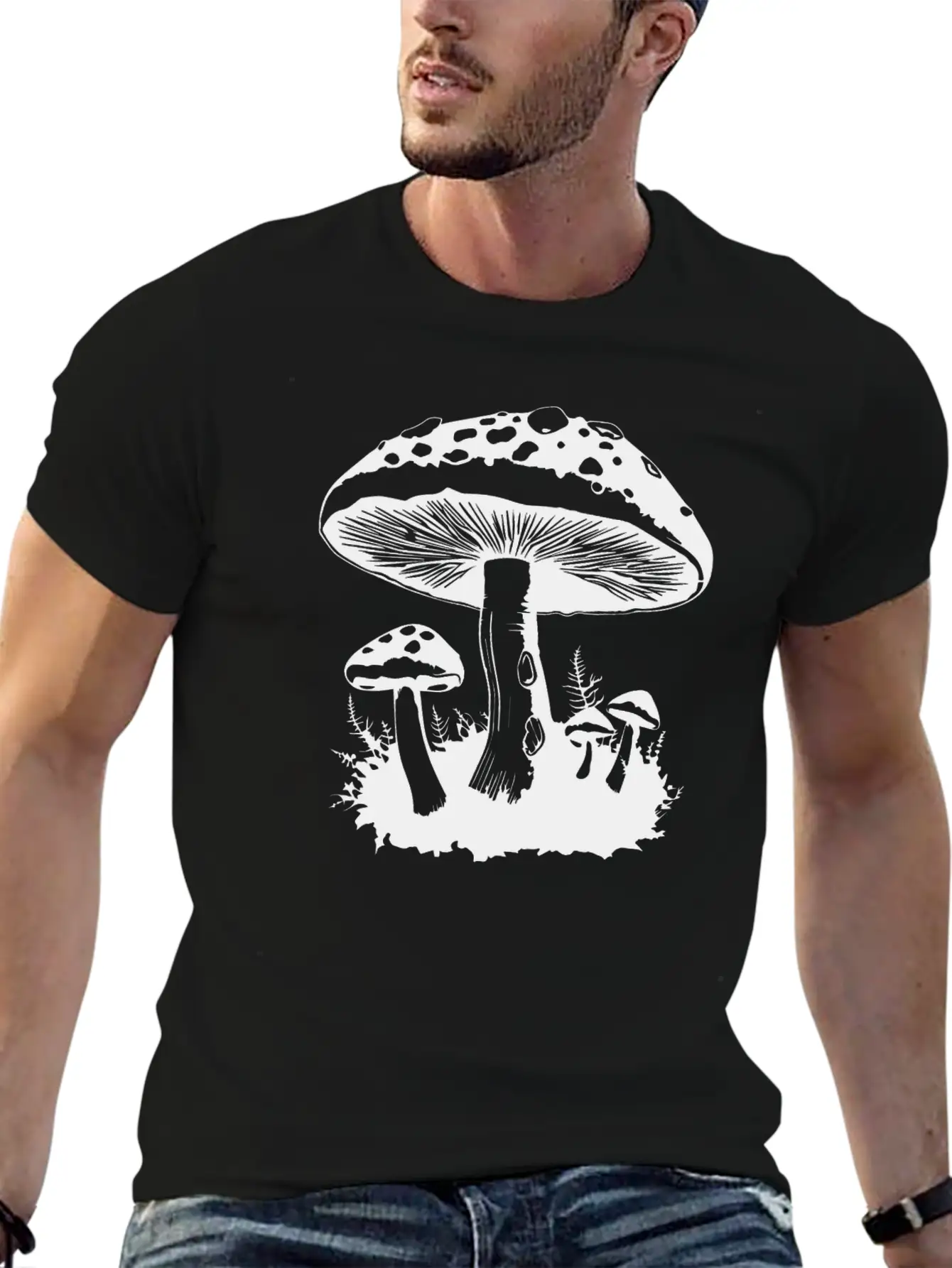 Mushroom Picker Fungi Forest Basic Graphic T-Shirt – Daily Comfort In Soft Cotton