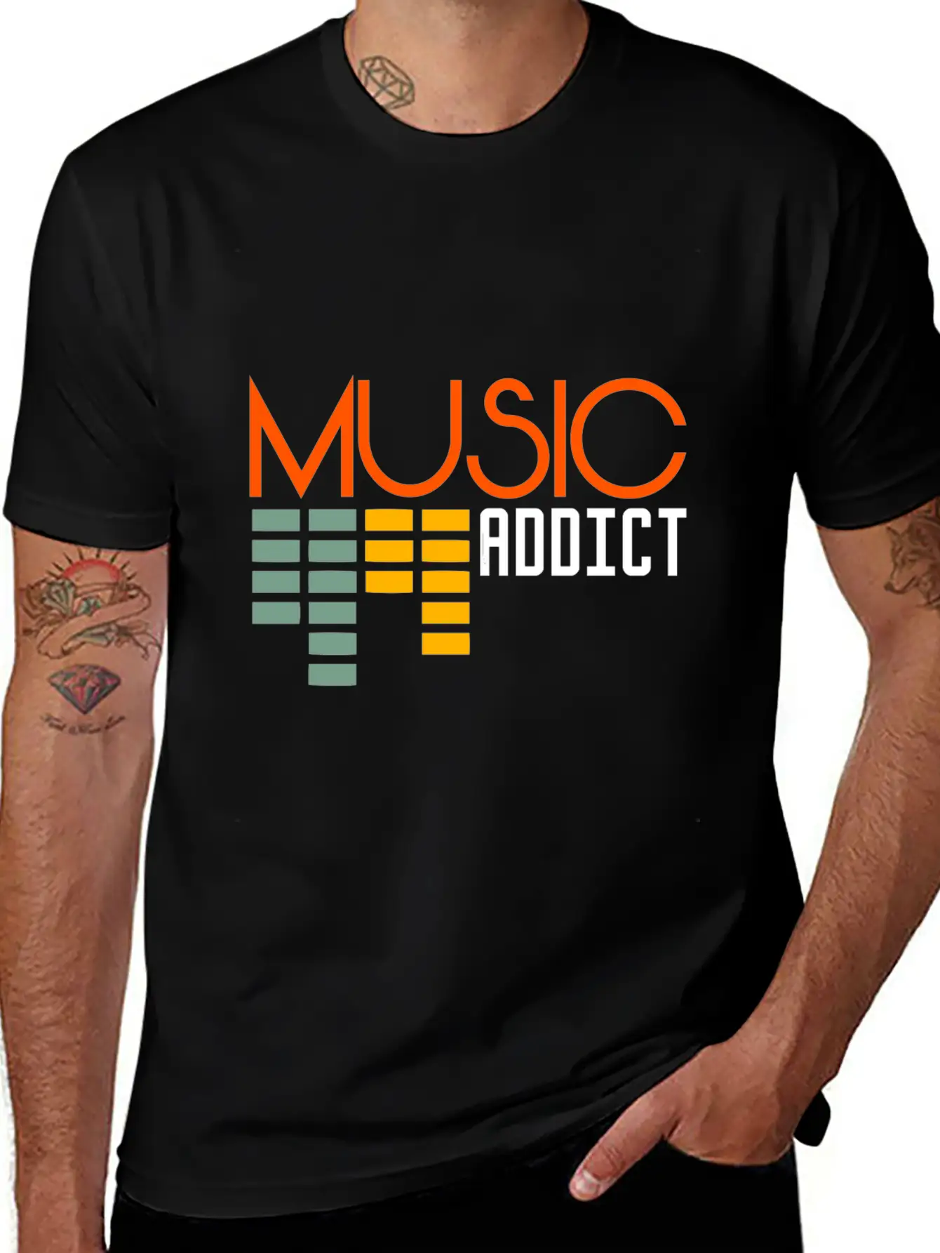 Music Addict DJ Beat Bass Basic Graphic T-Shirt – Daily Comfort In Soft Cotton