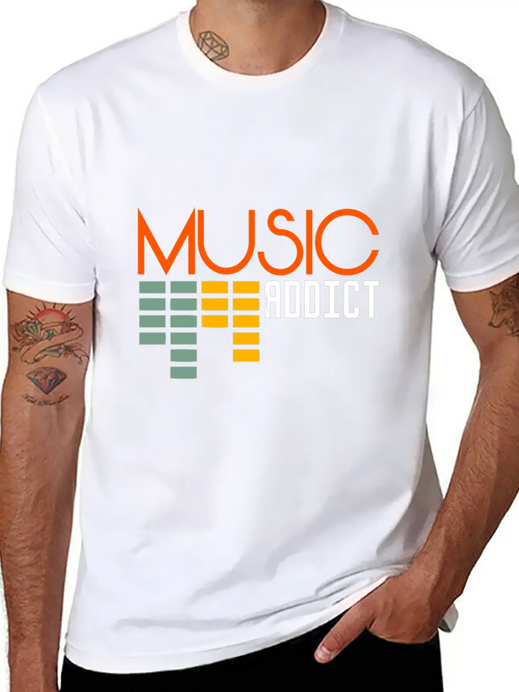 Music Addict DJ Beat Bass Basic Graphic T-Shirt – Daily Comfort In Soft Cotton