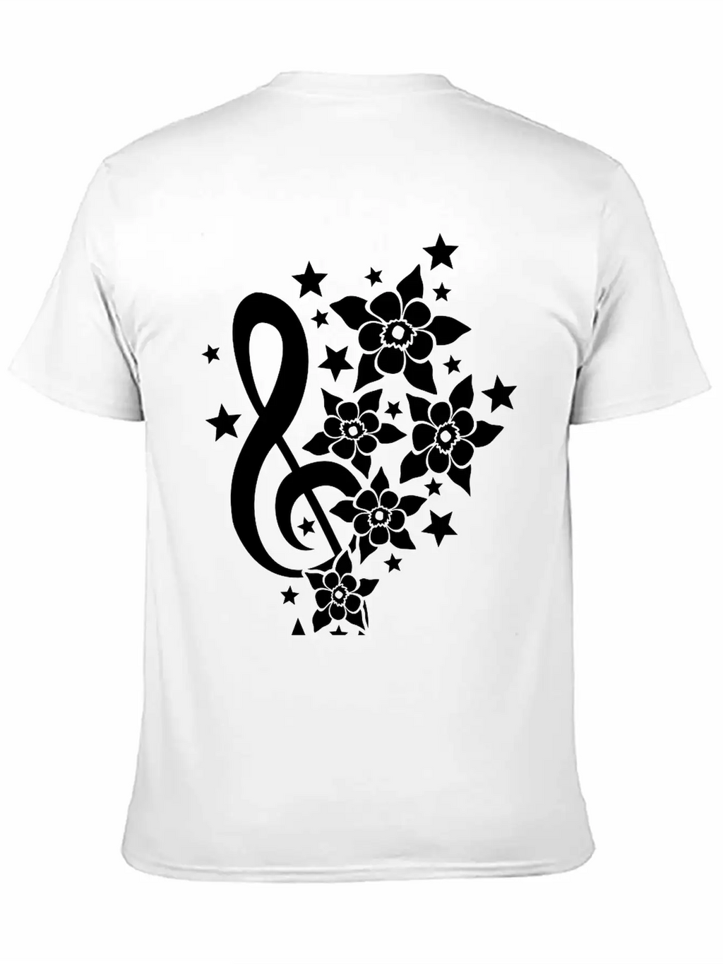 Music Clef Note French Stars Treble Flowers Sound Timeless Short Sleeve Tee – Comfy And Minimalist Design