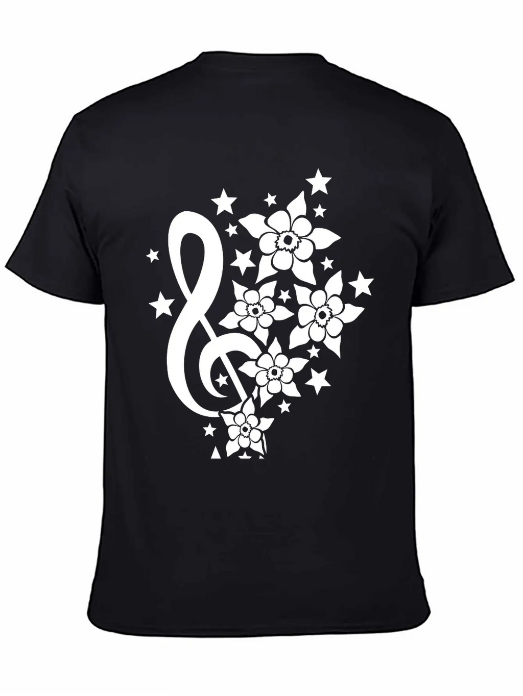 Music Clef Note French Stars Treble Flowers Sound Timeless Short Sleeve Tee – Comfy And Minimalist Design