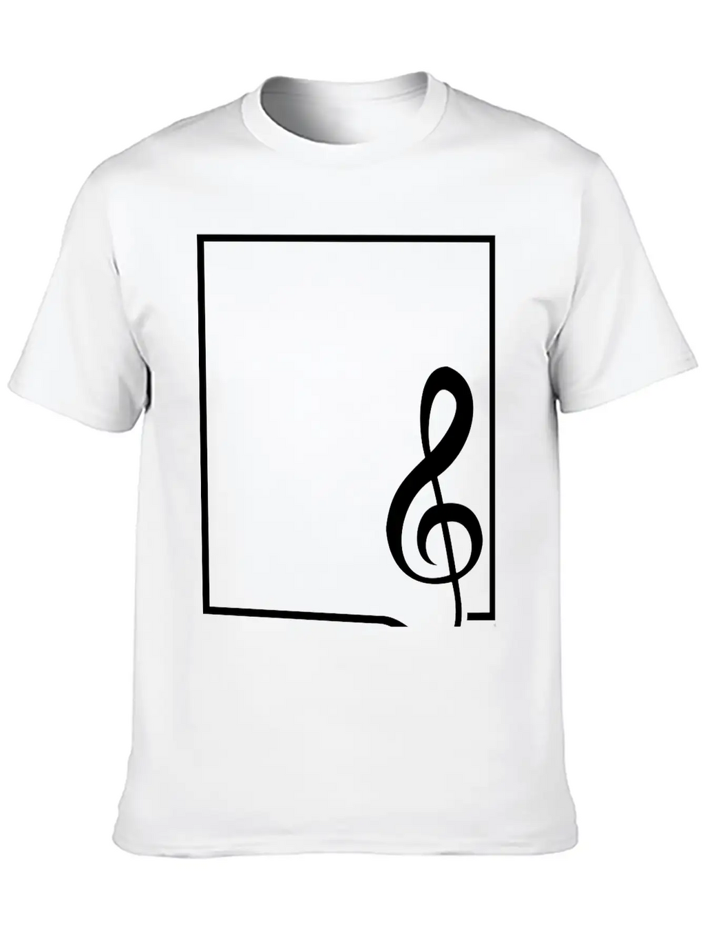 Music Clef Note Picture Frame Text Border Treble Relaxed Everyday Tee – Lightweight And Durable Cotton