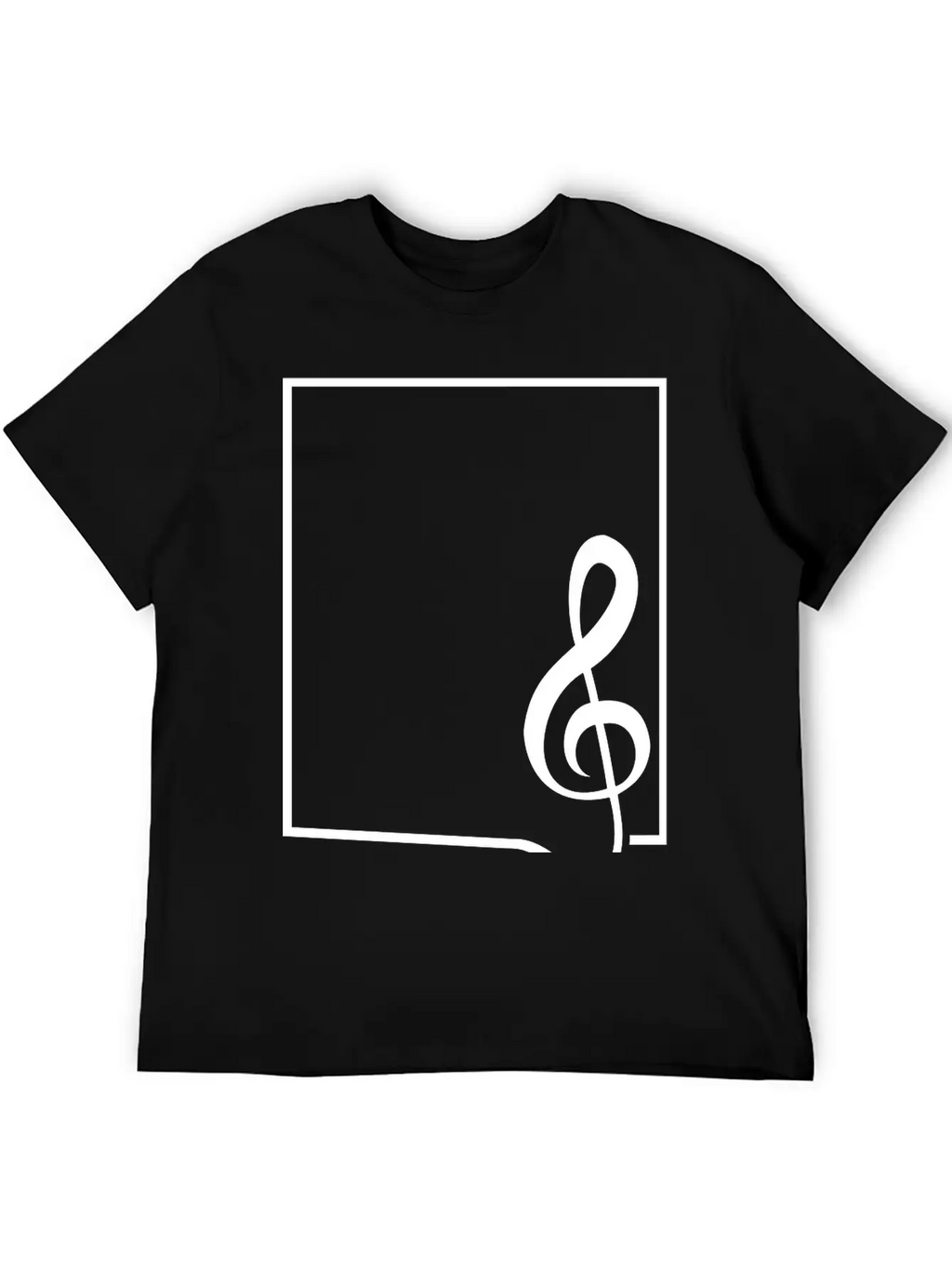 Music Clef Note Picture Frame Text Border Treble Relaxed Everyday Tee – Lightweight And Durable Cotton