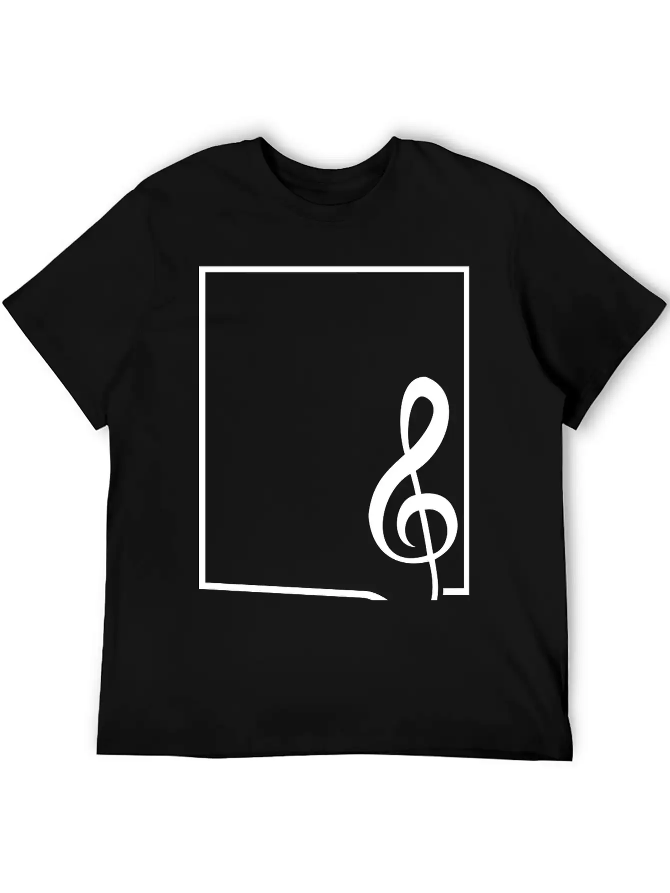Music Clef Note Picture Frame Text Border Treble Relaxed Everyday Tee – Lightweight And Durable Cotton