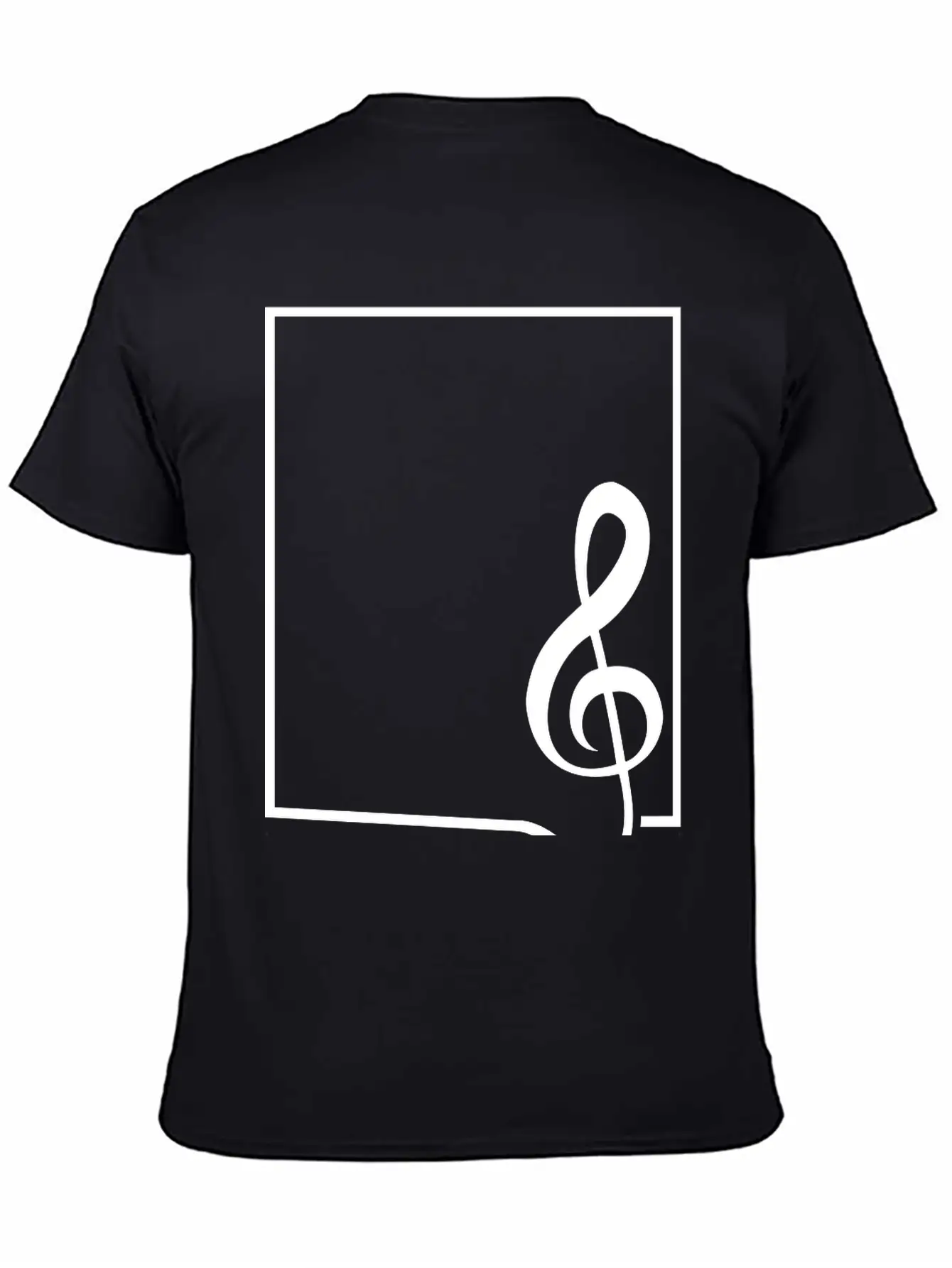 Music Clef Note Picture Frame Text Border Treble Relaxed Everyday Tee – Lightweight And Durable Cotton