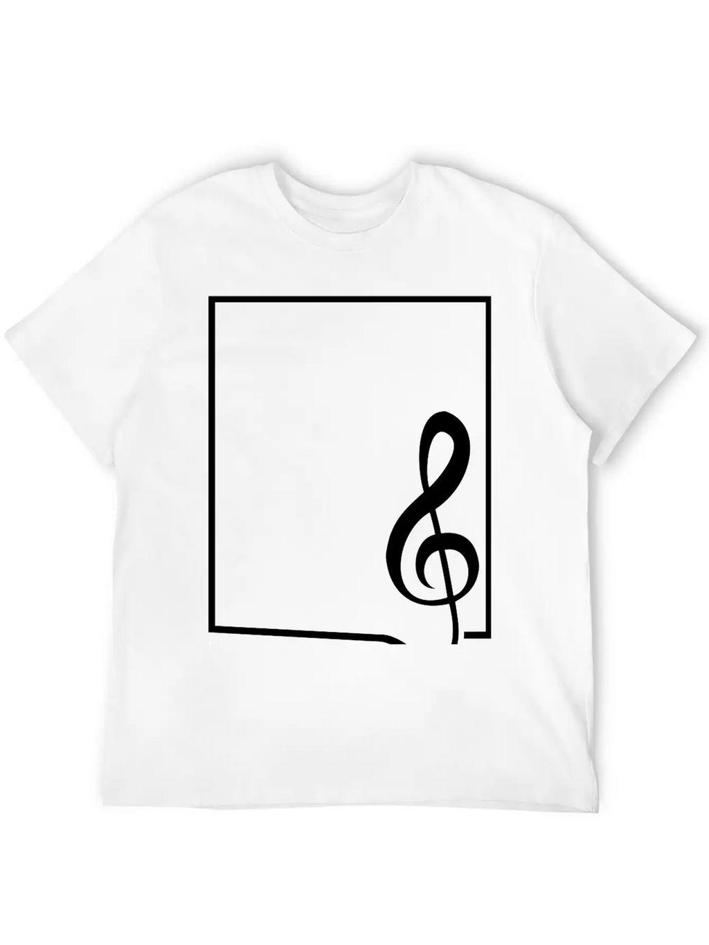 Music Clef Note Picture Frame Text Border Treble Relaxed Everyday Tee – Lightweight And Durable Cotton