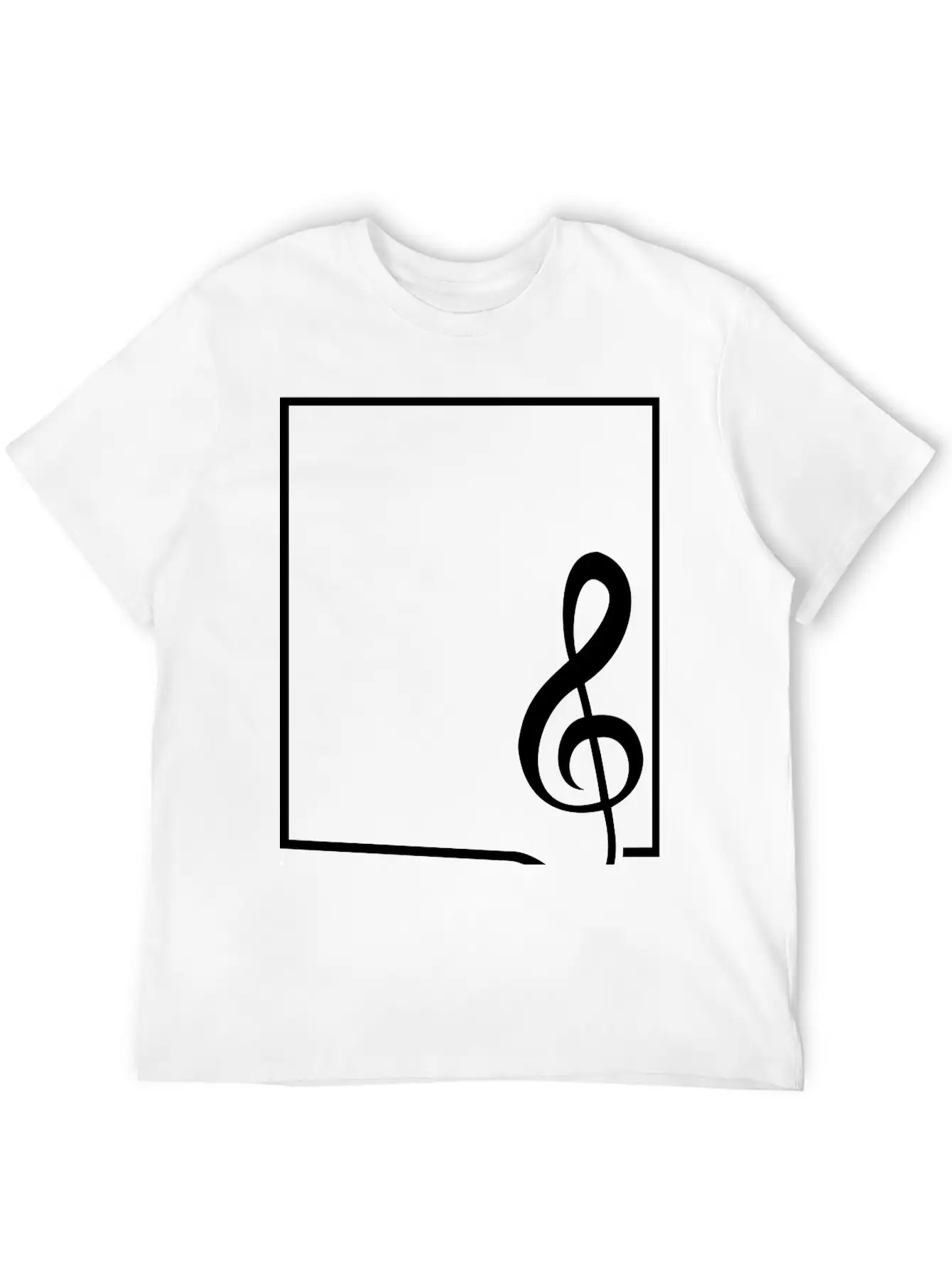 Music Clef Note Picture Frame Text Border Treble Relaxed Everyday Tee – Lightweight And Durable Cotton
