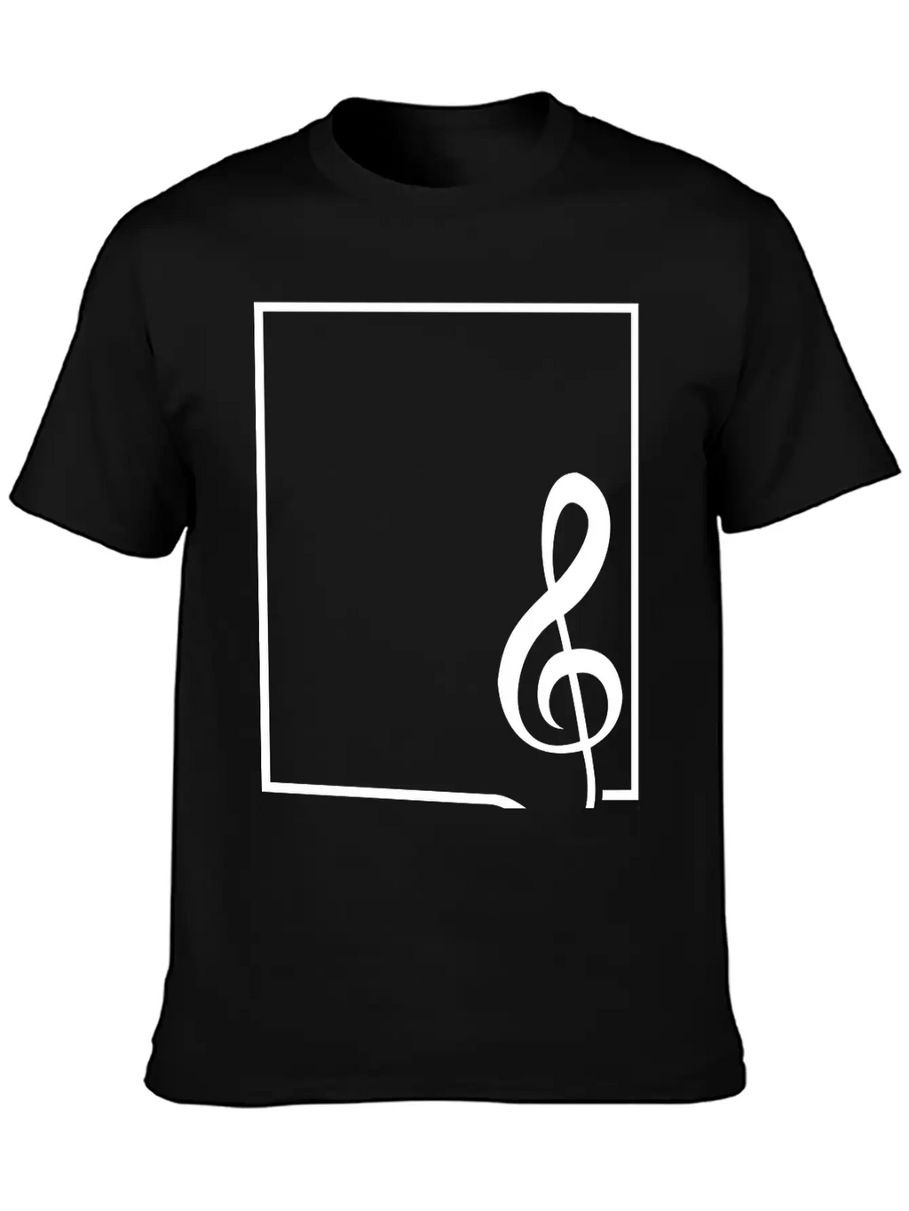 Music Clef Note Picture Frame Text Border Treble Relaxed Everyday Tee – Lightweight And Durable Cotton