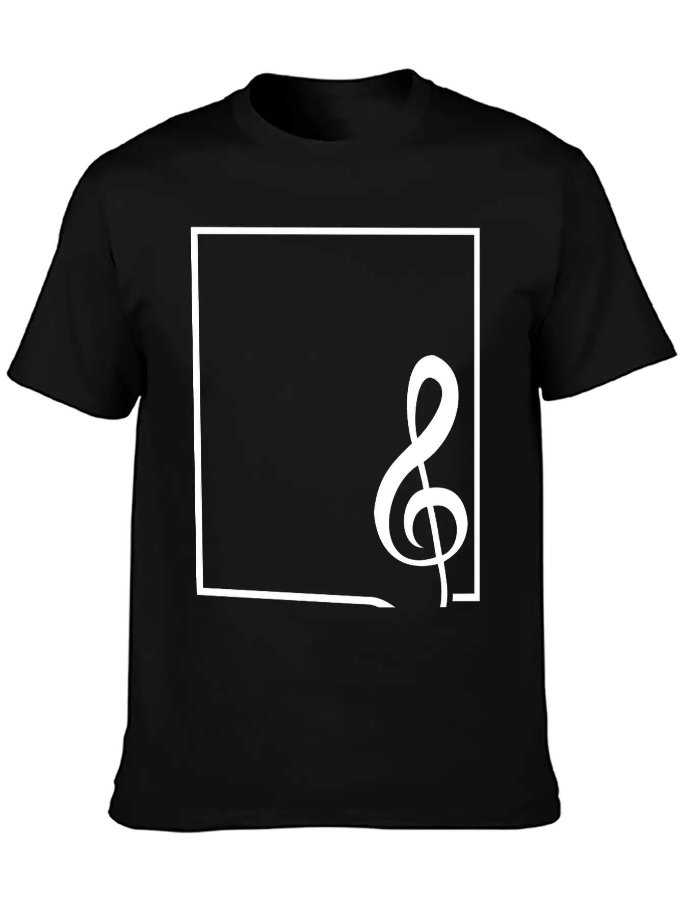 Music Clef Note Picture Frame Text Border Treble Relaxed Everyday Tee – Lightweight And Durable Cotton