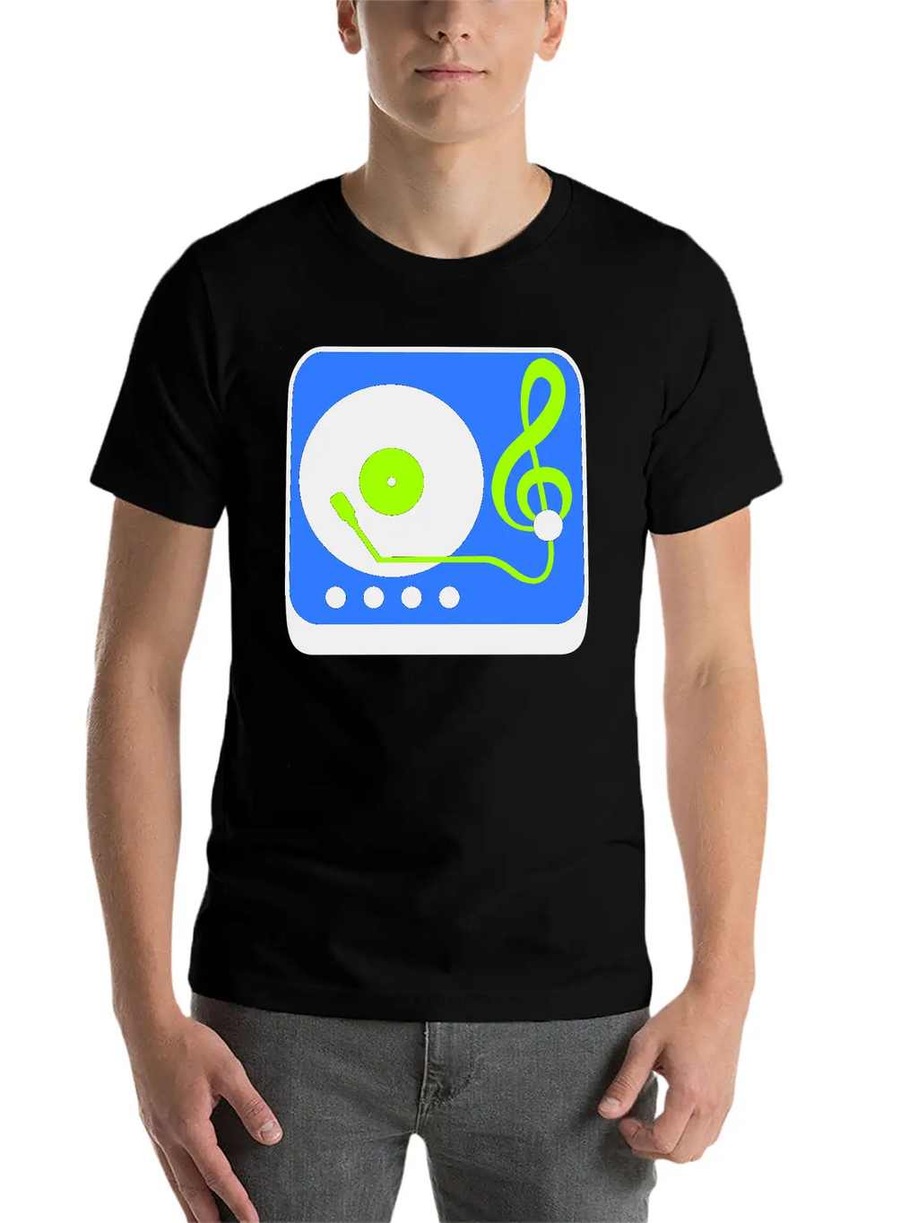 Music Clef Note Record Plate Vinyl DJ Party Treble Essential Cotton Tee For Daily Outfits – Unisex Style