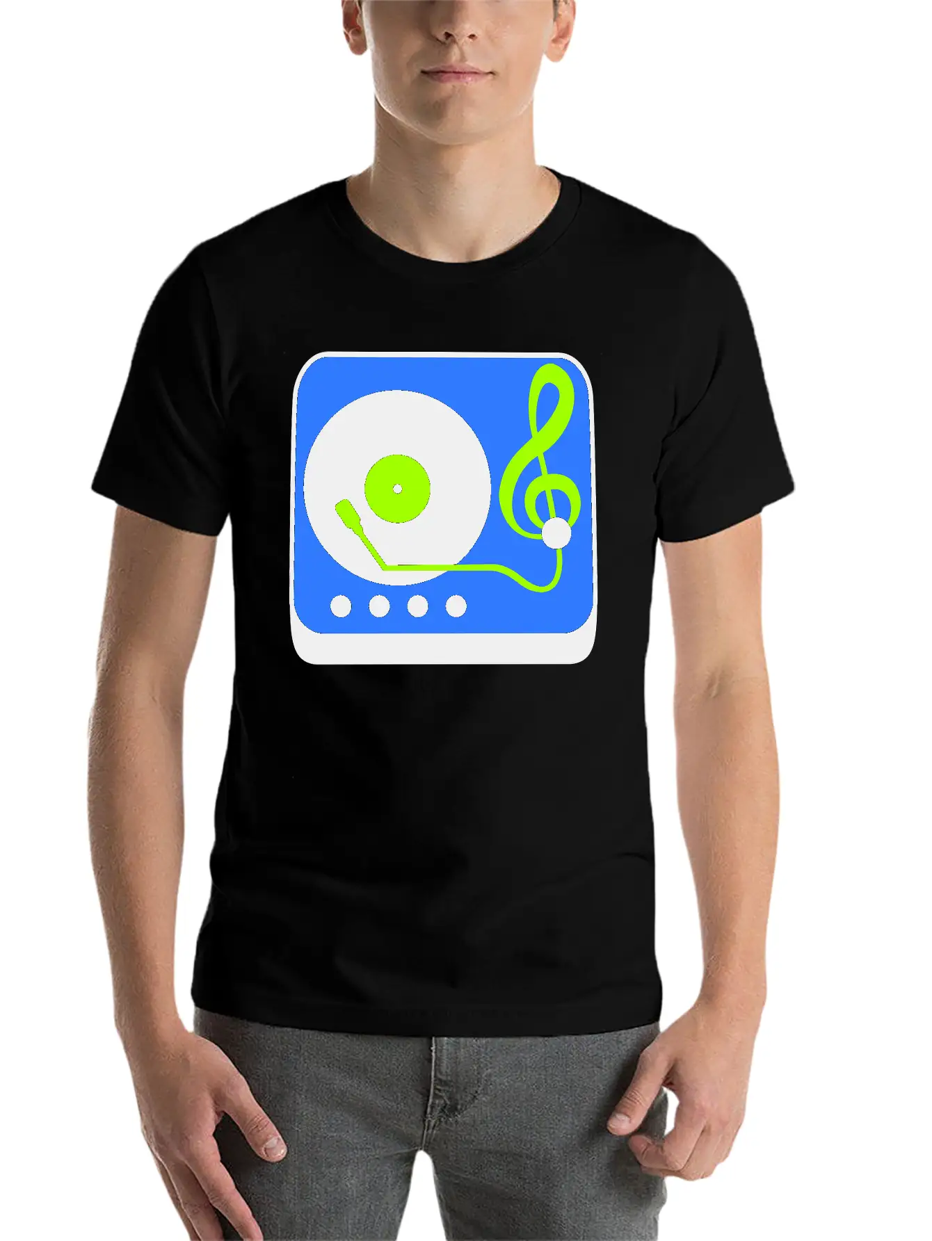 Music Clef Note Record Plate Vinyl DJ Party Treble Essential Cotton Tee For Daily Outfits – Unisex Style