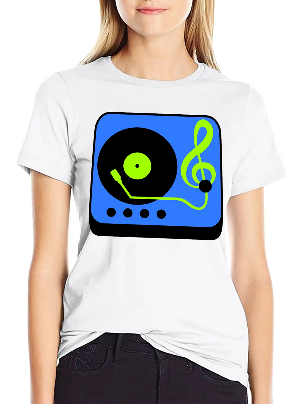 Music Clef Note Record Plate Vinyl DJ Party Treble Essential Cotton Tee For Daily Outfits – Unisex Style