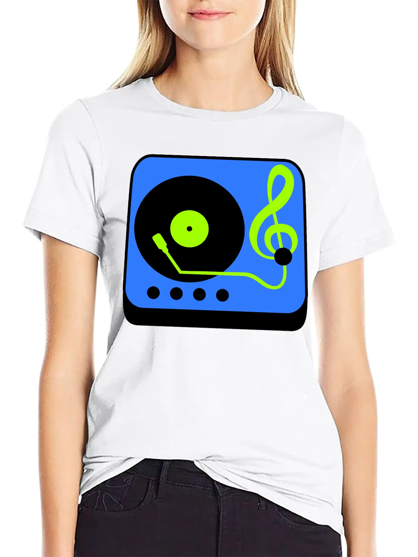Music Clef Note Record Plate Vinyl DJ Party Treble Essential Cotton Tee For Daily Outfits – Unisex Style