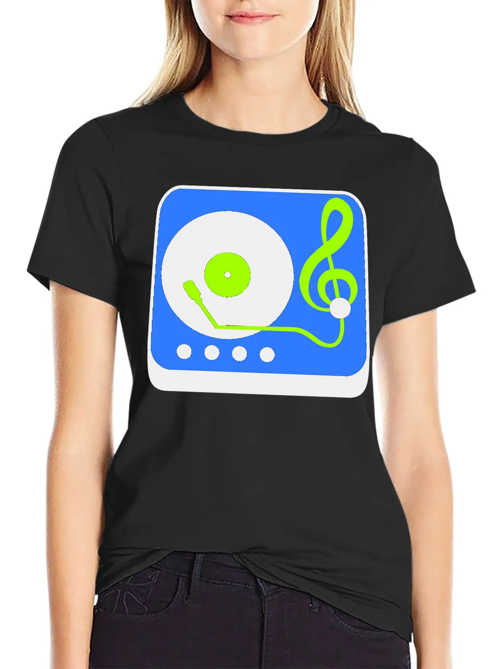 Music Clef Note Record Plate Vinyl DJ Party Treble Essential Cotton Tee For Daily Outfits – Unisex Style