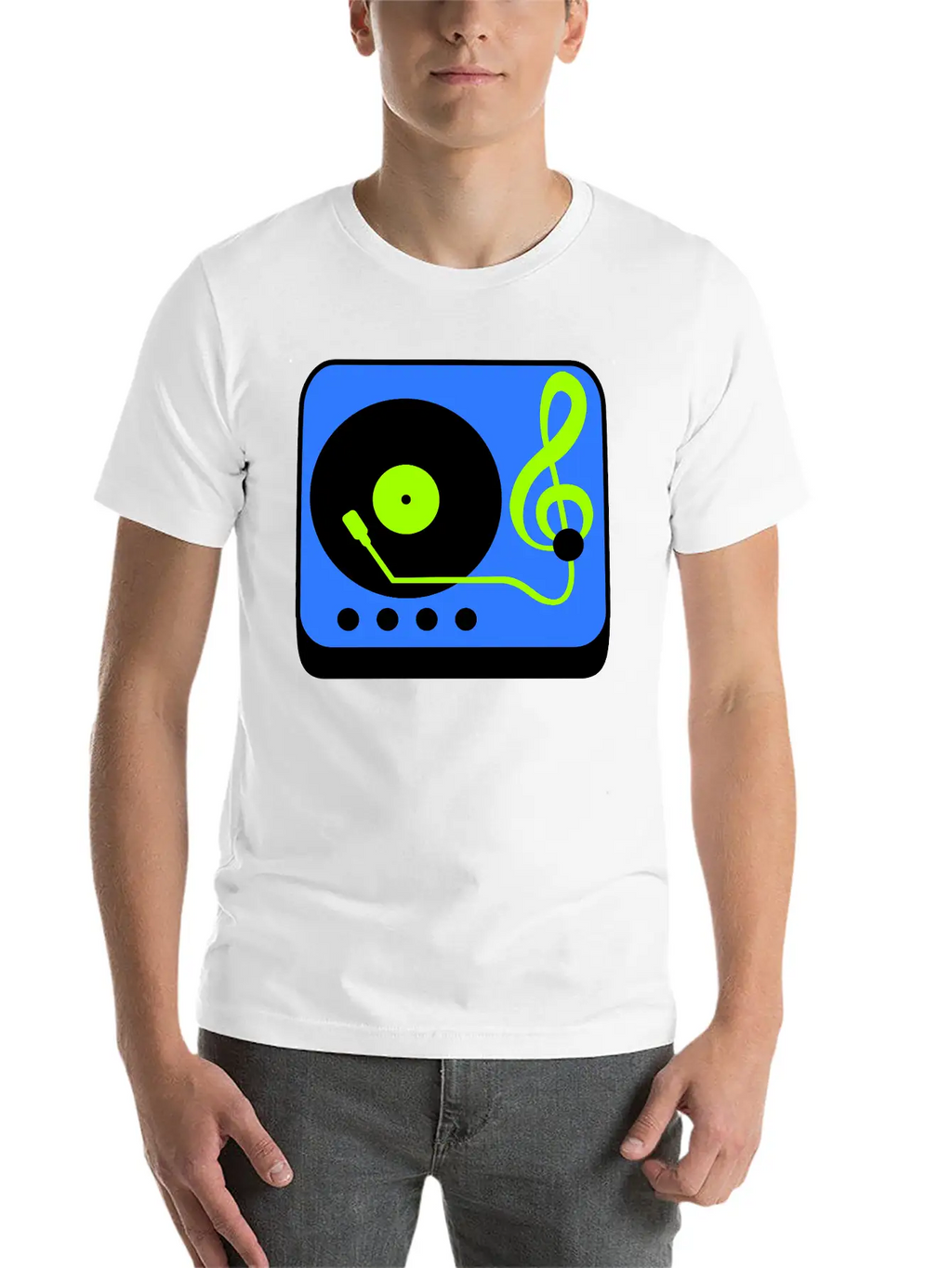 Music Clef Note Record Plate Vinyl DJ Party Treble Essential Cotton Tee For Daily Outfits – Unisex Style