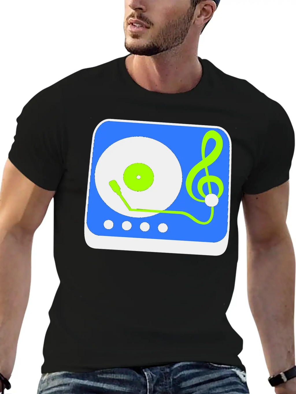 Music Clef Note Record Plate Vinyl DJ Party Treble Essential Cotton Tee For Daily Outfits – Unisex Style