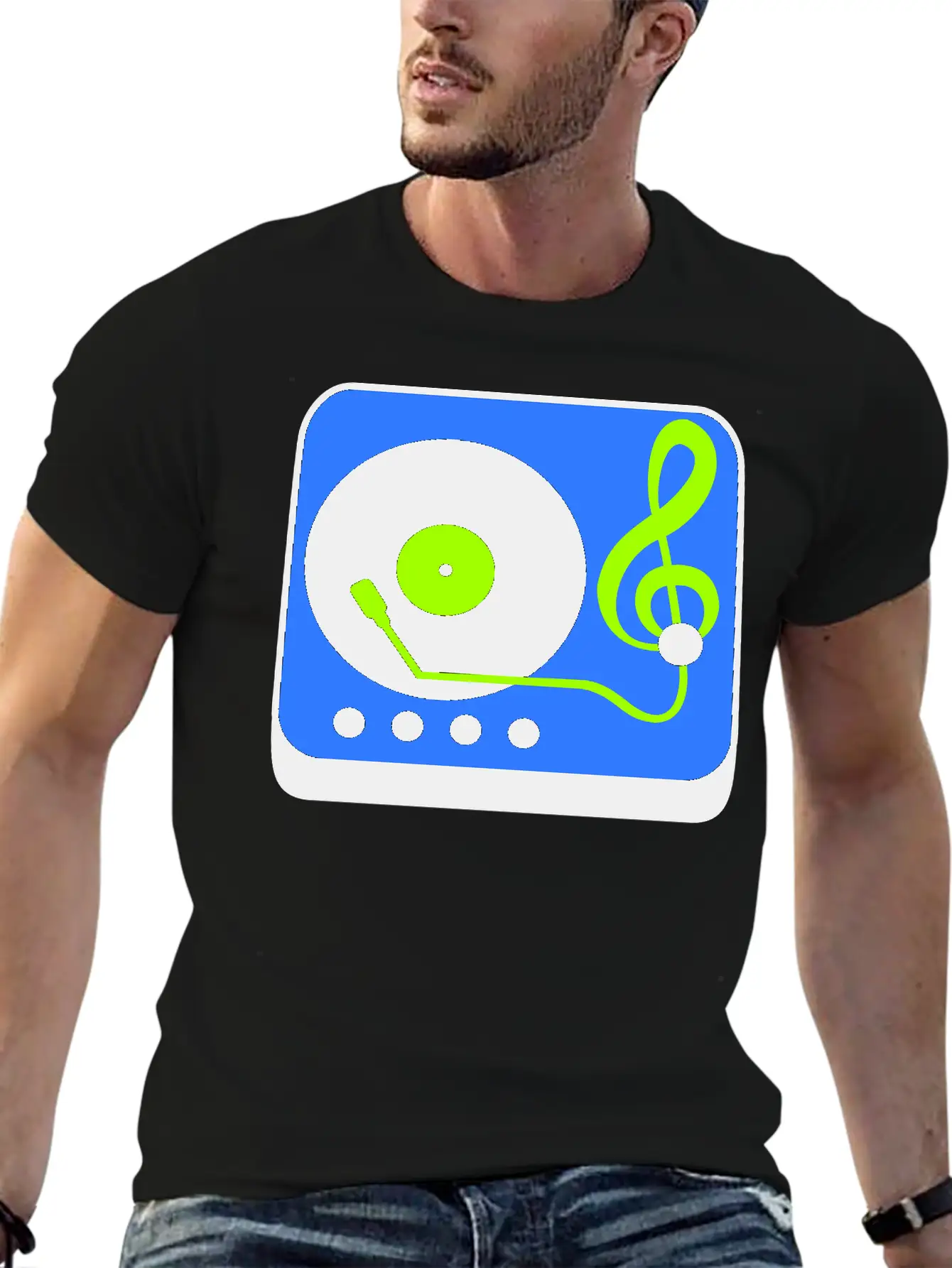 Music Clef Note Record Plate Vinyl DJ Party Treble Essential Cotton Tee For Daily Outfits – Unisex Style
