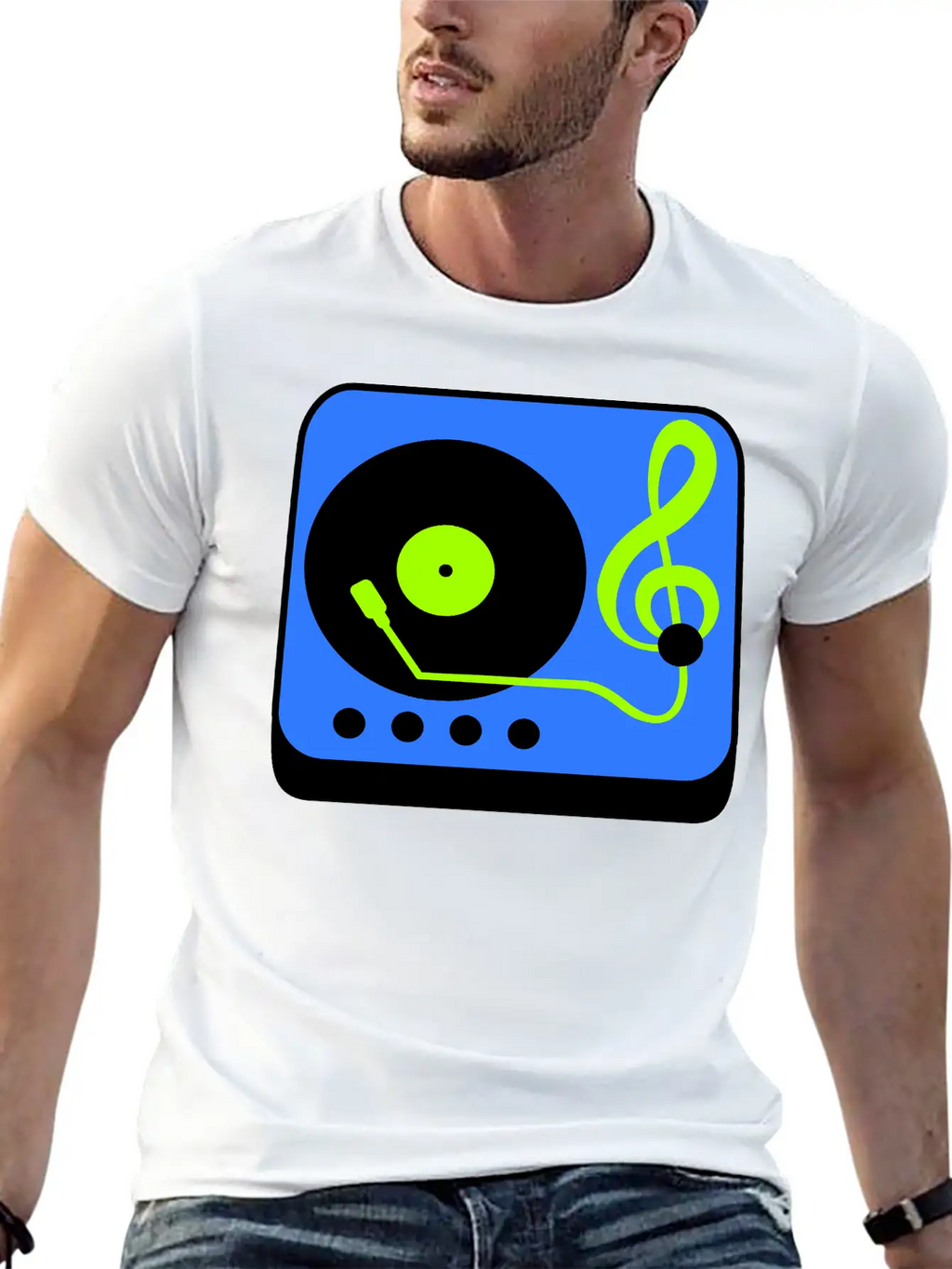 Music Clef Note Record Plate Vinyl DJ Party Treble Essential Cotton Tee For Daily Outfits – Unisex Style