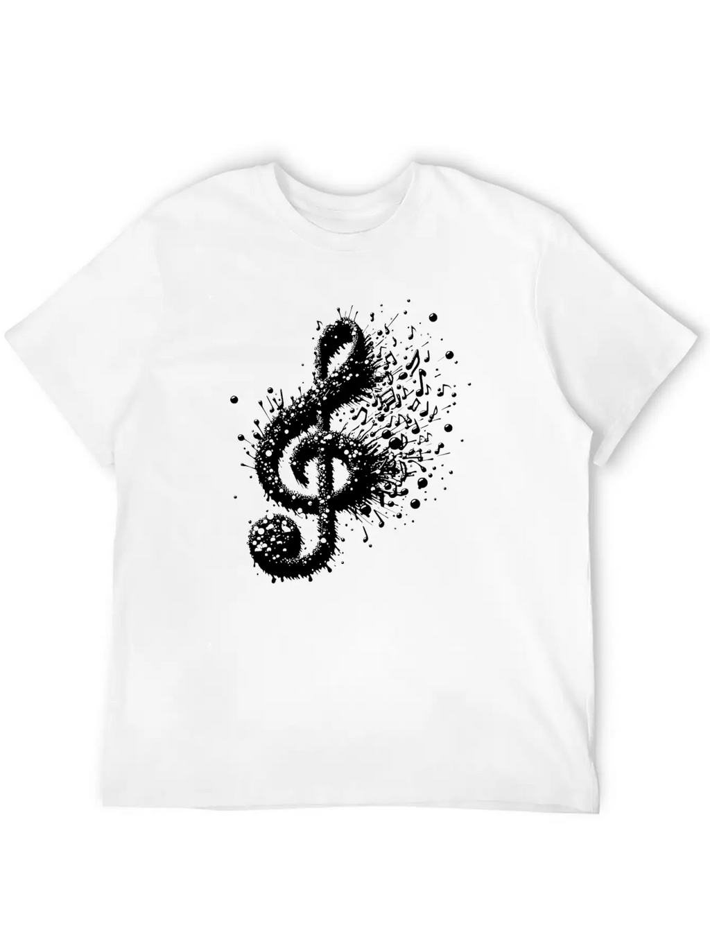 Music Clef Splash Sheet Music Stylish Everyday T-Shirt – Unisex Basic Cotton Tee